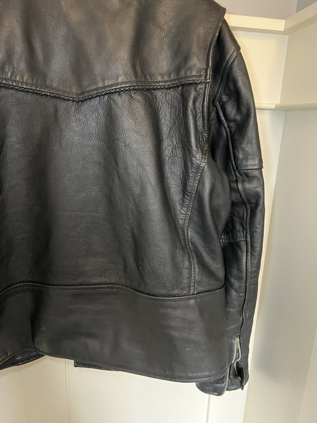 Vintage Vintage heavy leather biker jacket Size US XXL / EU 58 / 5 - 14 Thumbnail