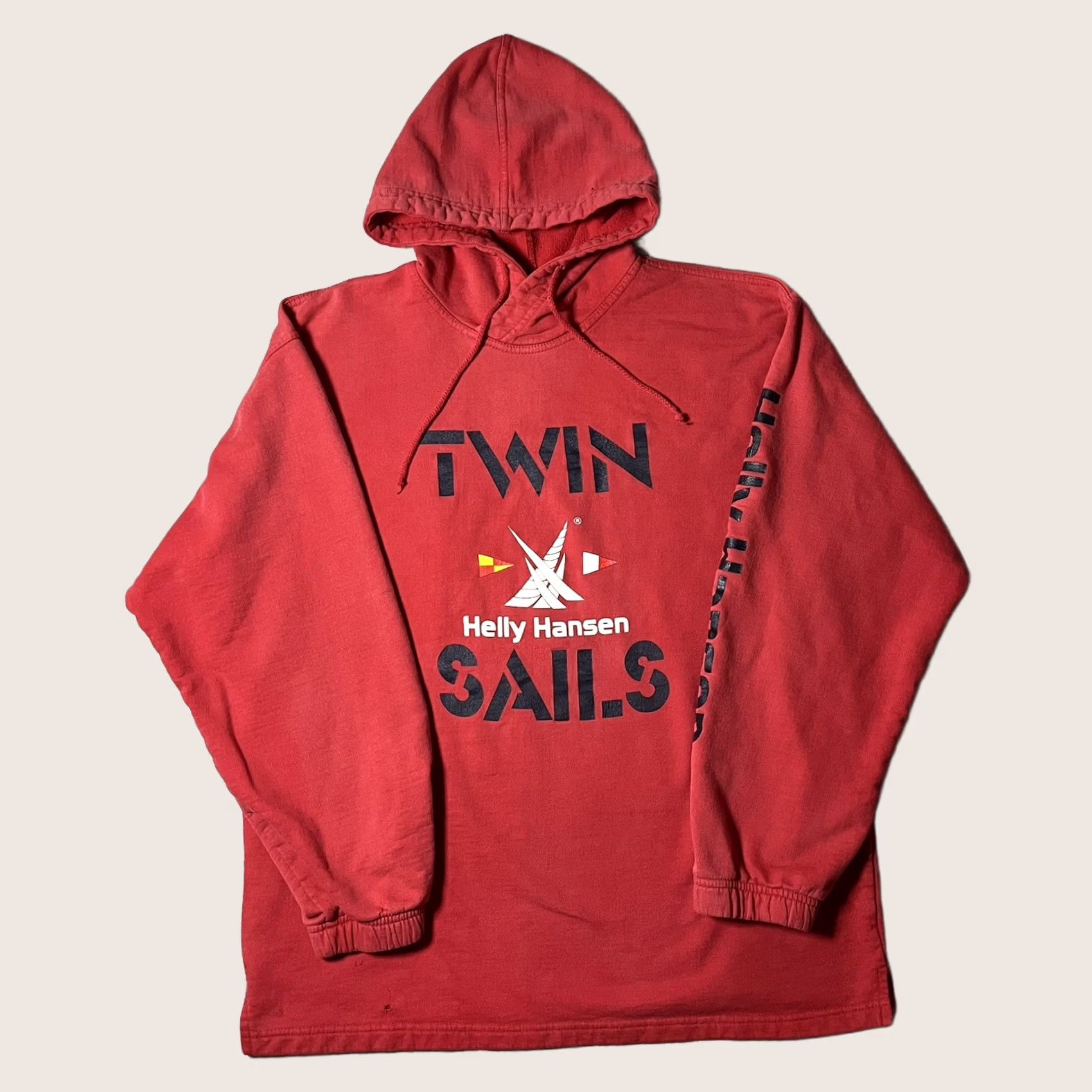 Helly Hansen VINTAGE Helly Hansen Hoodie Mens L Pullover Sea Gear Flag Made USA Sweatshirt VTG Size US L / EU 52-54 / 3 - 1 Thumbnail