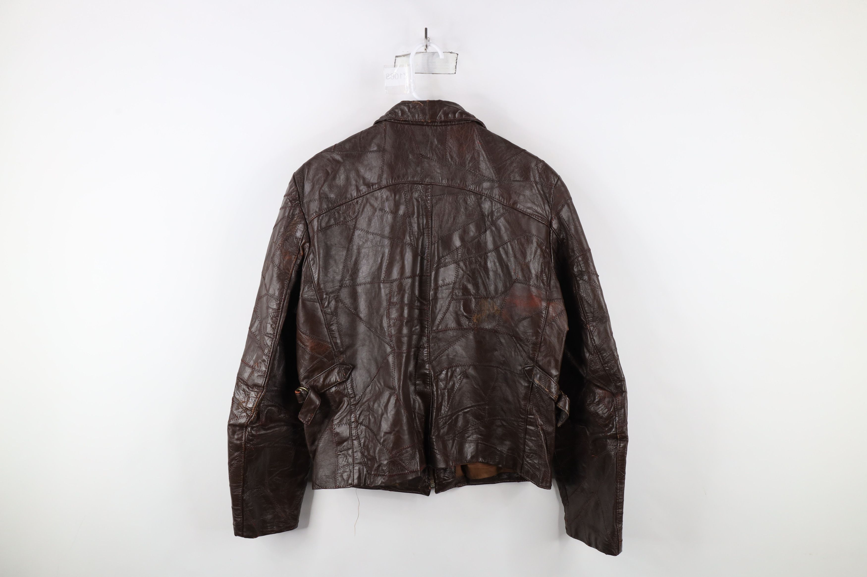 Vintage Vintage 60s 70s Streetwear Side Buckle Leather Jacket Brown Size US L / EU 52-54 / 3 - 15 Thumbnail