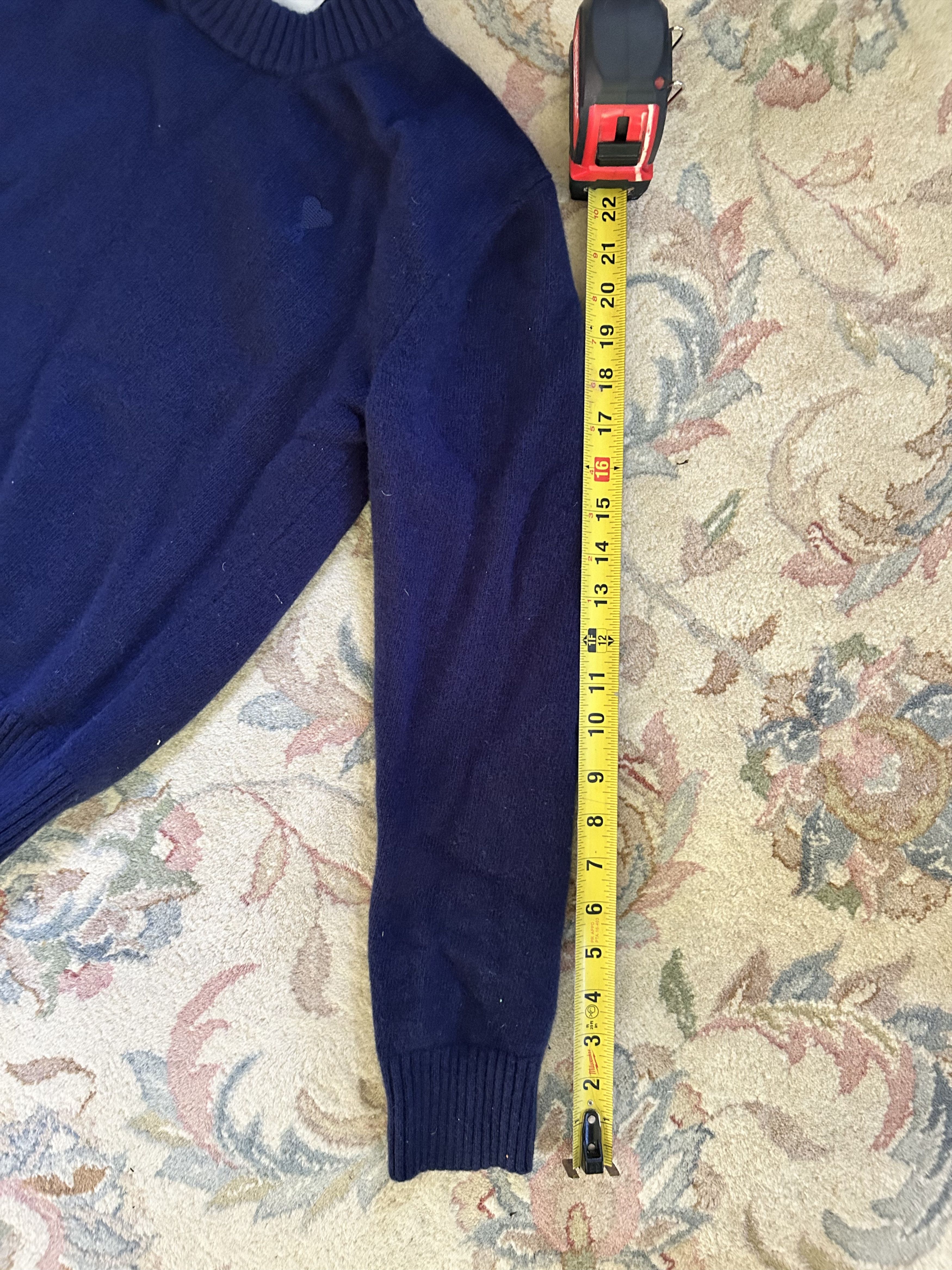 AMI AMI Paris Navy Cashmere Ami de Cœur Sweater Size M / US 6-8 / IT 42-44 - 7 Thumbnail