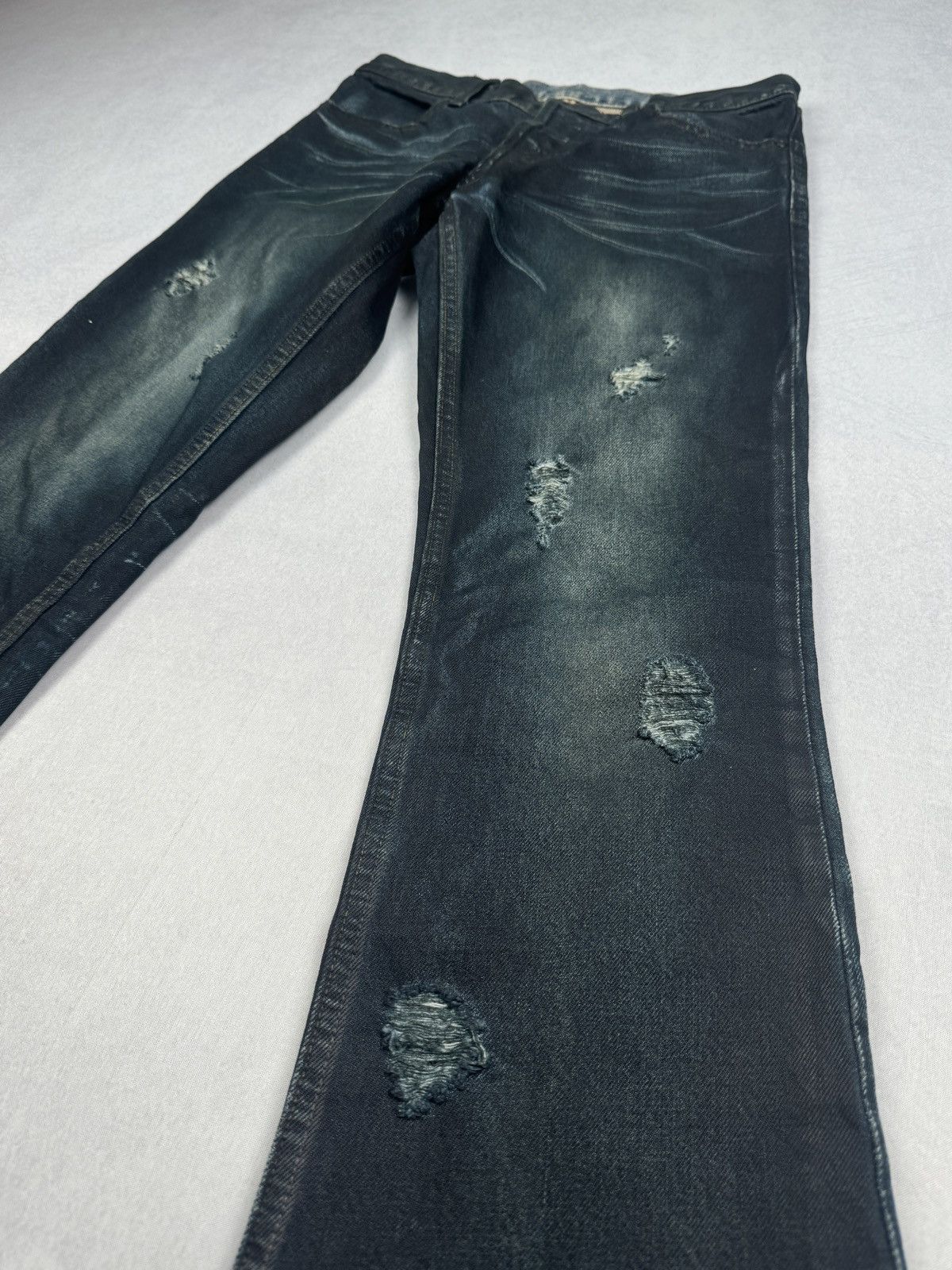 Shellac Rare Painted Waxed Distressed Boot-Cut Jeans Size US 30 / EU 46 - 4 Thumbnail
