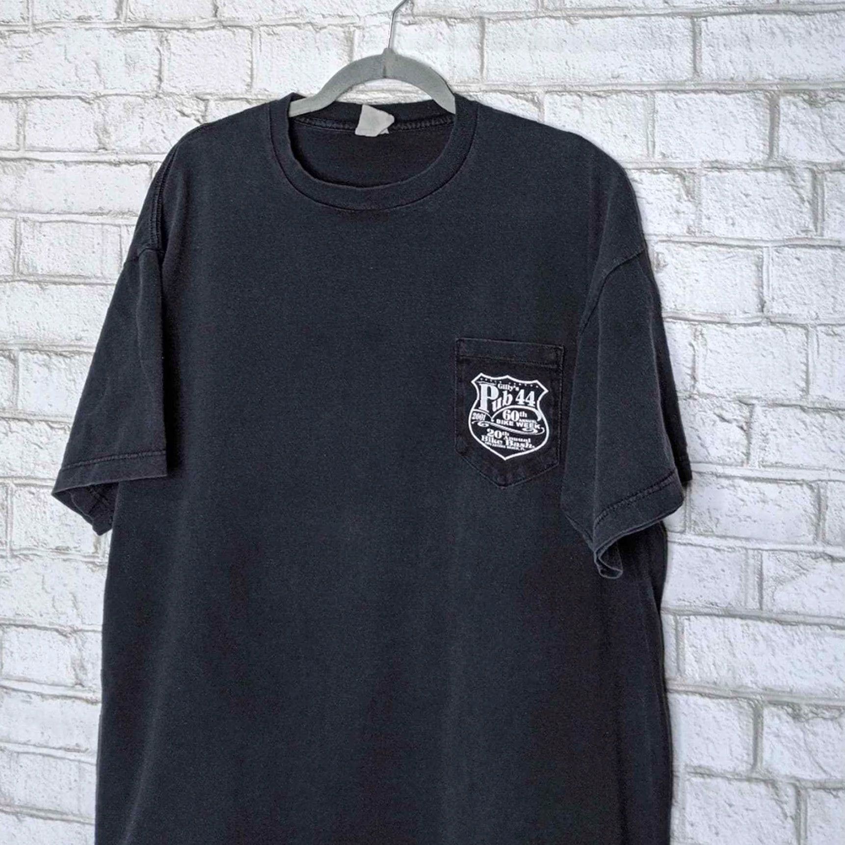 Harley Davidson VINTAGE Bike Week Pub 44 Smyrna Beach Pocket Harley Davidson Biker Motorcycle T-Shirt Unisex Adults XL Black Men's Womens? Size US XL / EU 56 / 4 - 5 Thumbnail