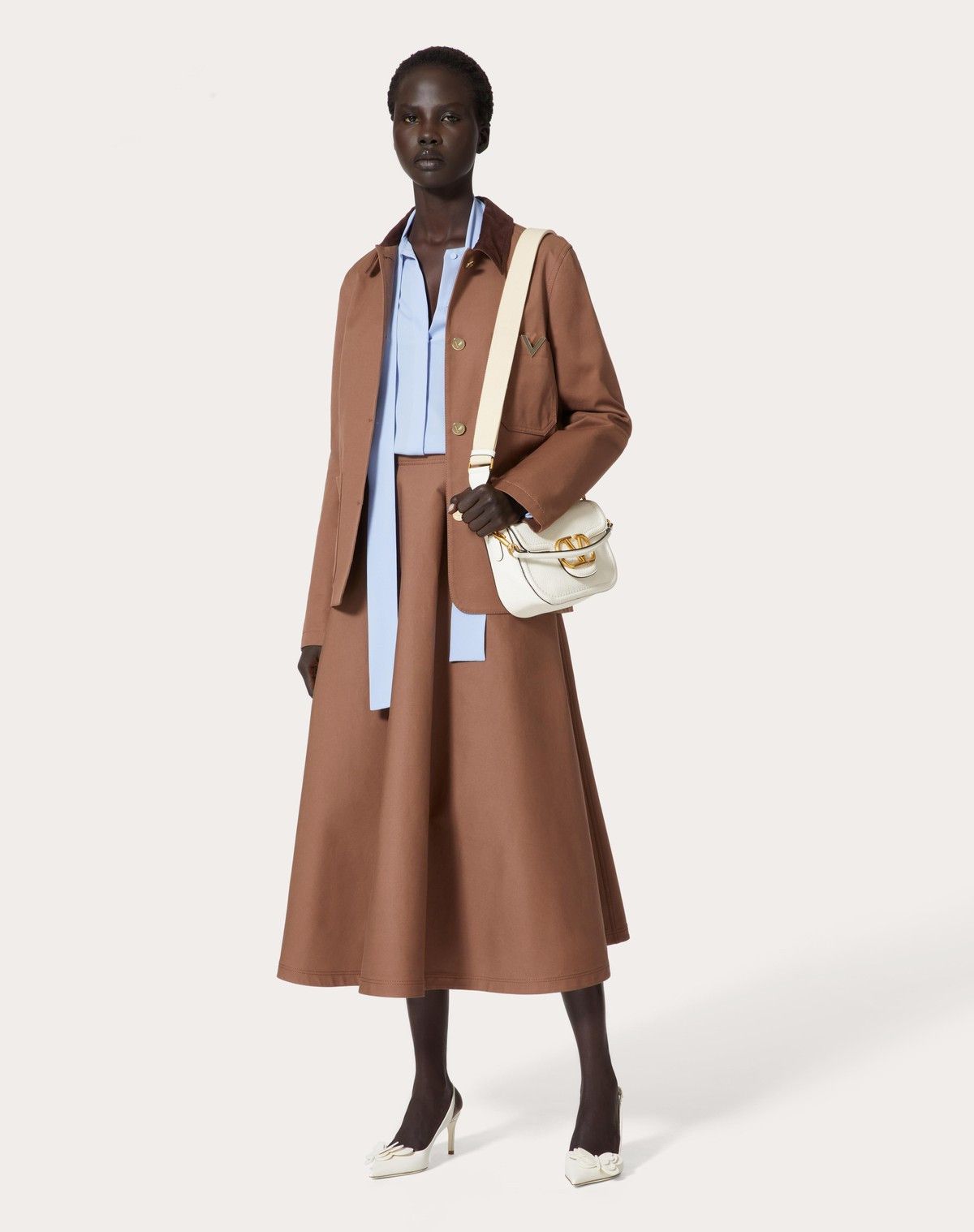 Valentino o1s1wg110525 Couture Canvas Caban in Brown Size XS / US 0-2 / IT 36-38 - 3 Thumbnail