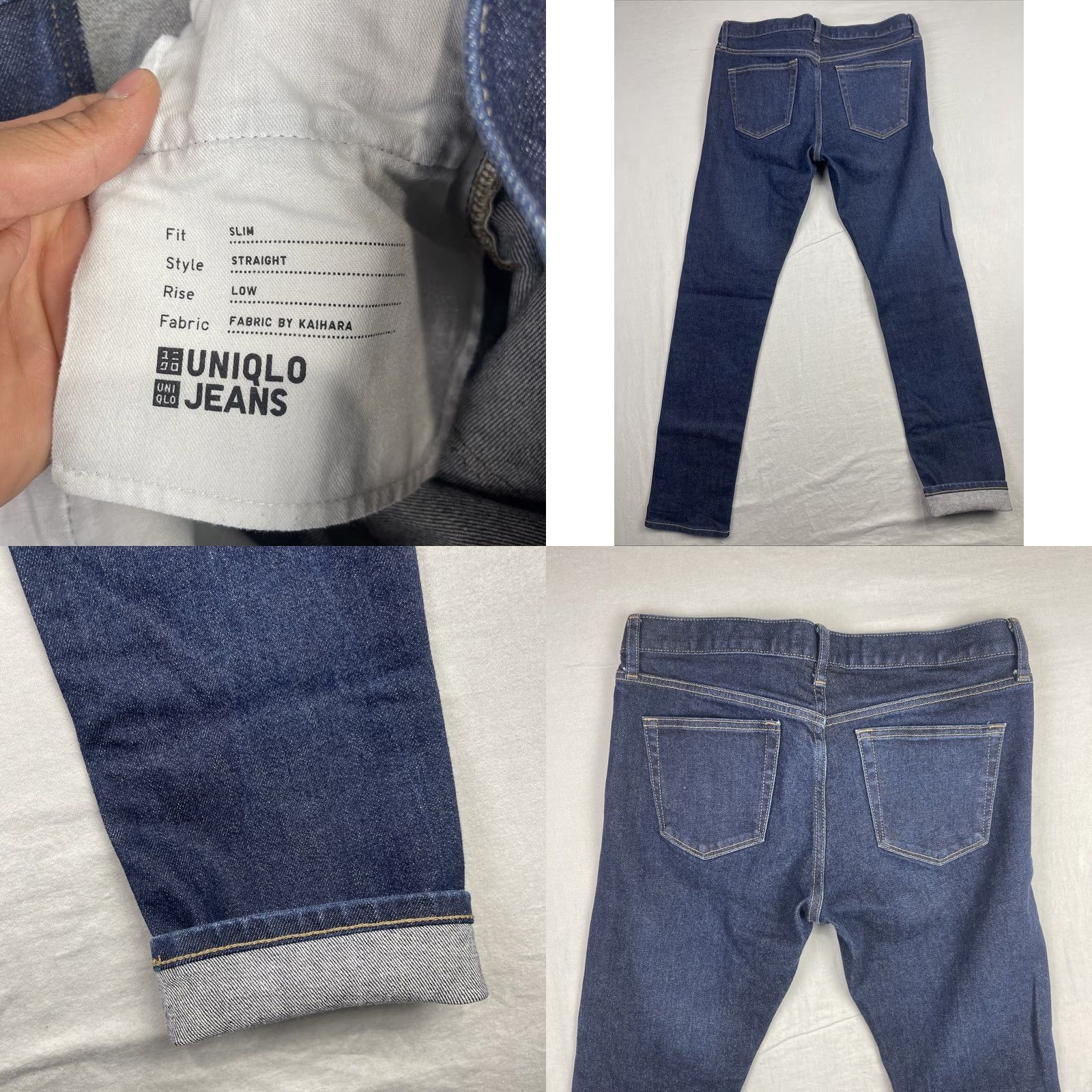 Uniqlo Uniqlo Jeans Mens 32x32 Japan Kaihara Selvedge Denim Slim Straight Low Indigo Size US 32 / EU 48 - 8 Thumbnail