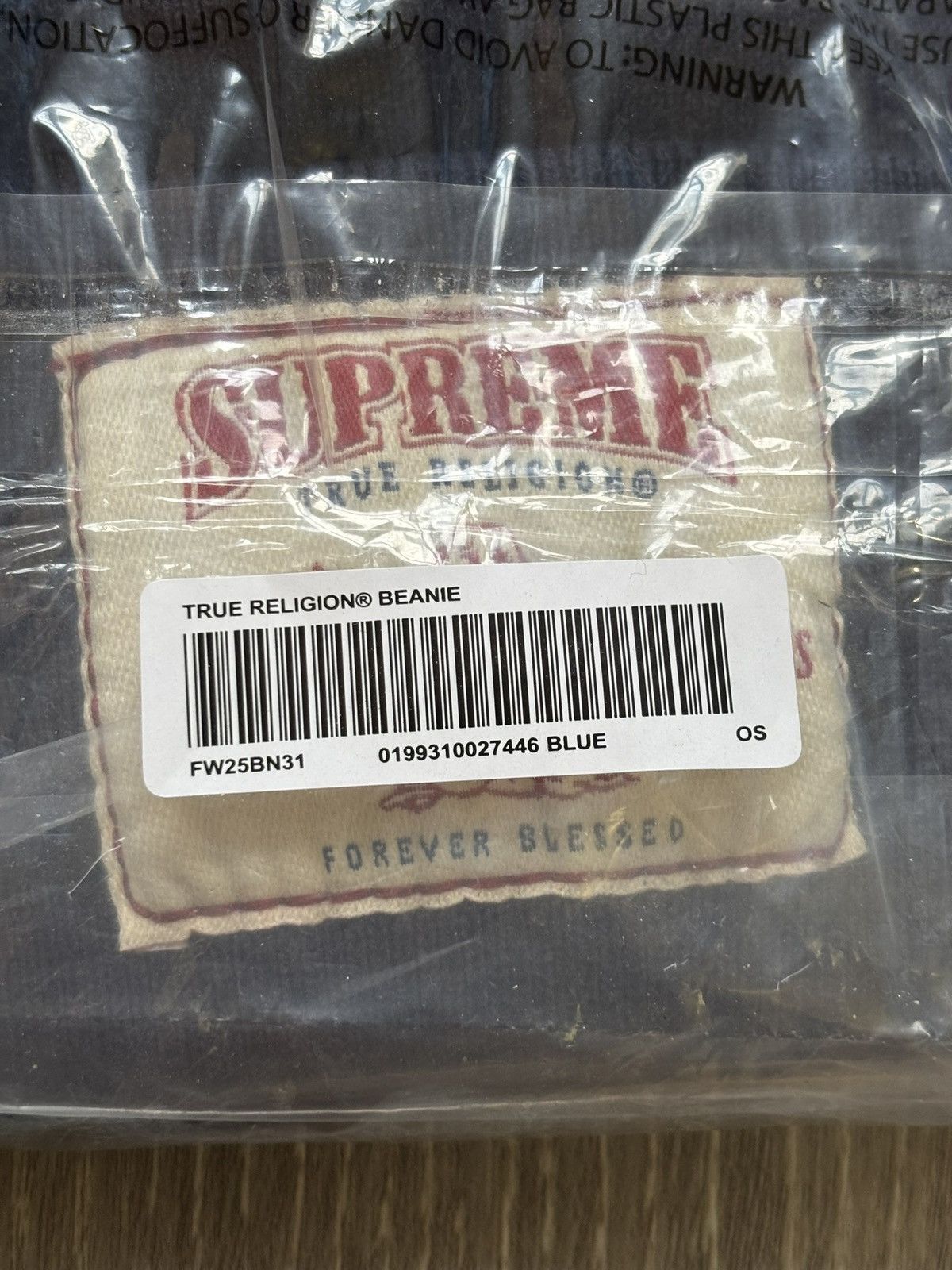 Supreme × True Religion Supreme True Religion Navy Beanie FW25 Size ONE SIZE - 7 Thumbnail