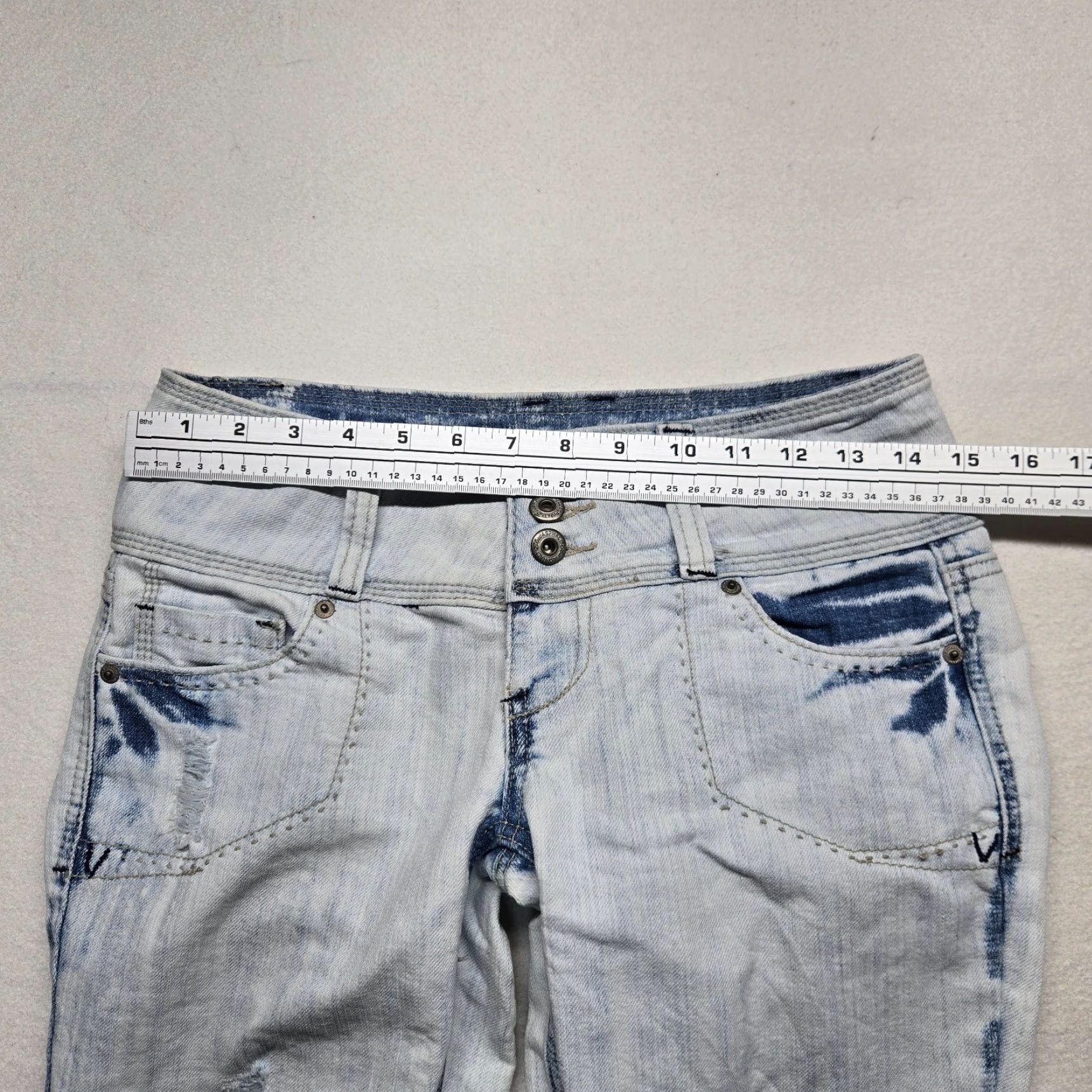Denime Blue Asphalt Light Wash Denim Jeans Women's Size 3 Straight Leg Size 26" / US 2 / IT 38 - 4 Thumbnail