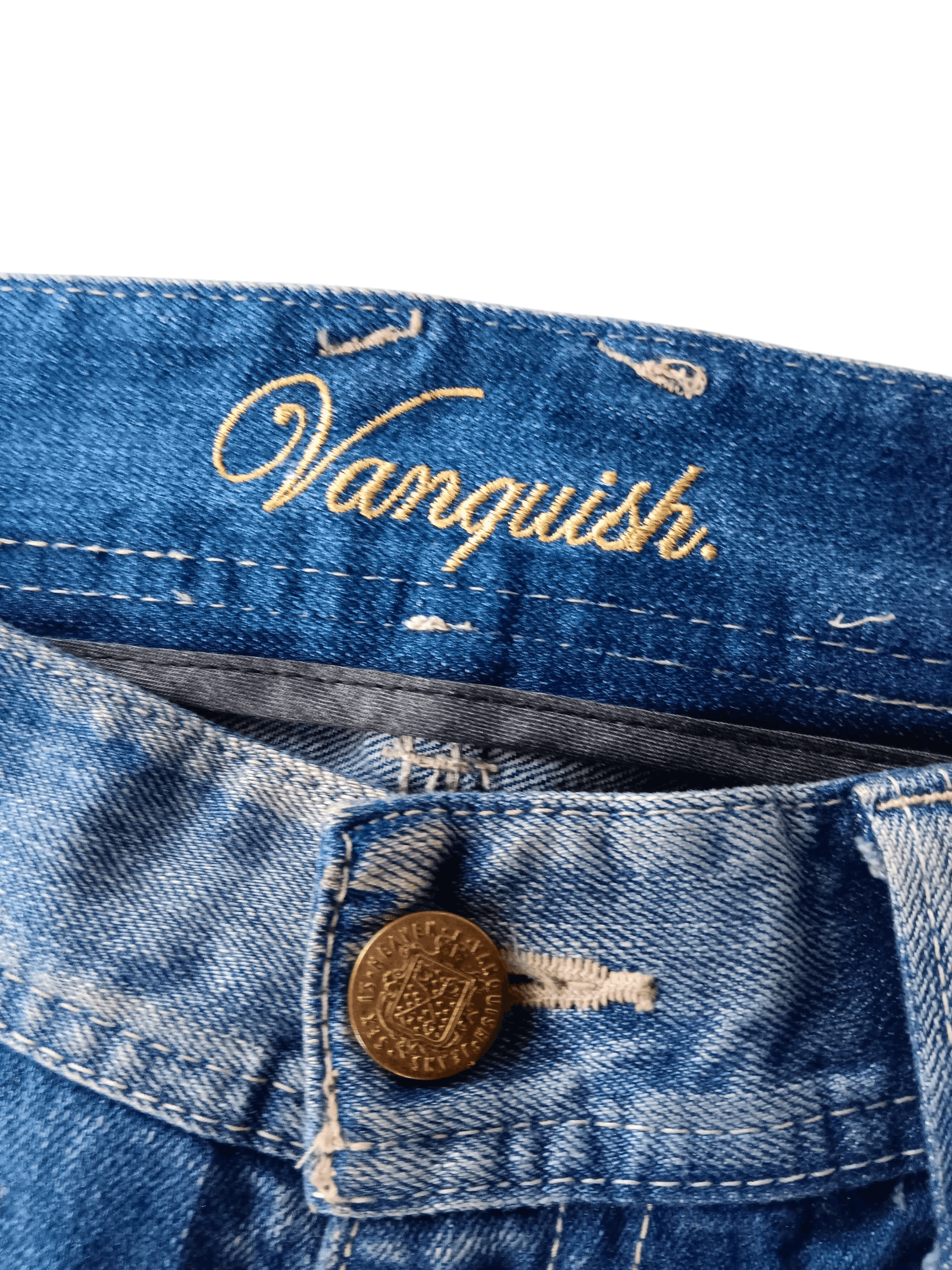 Vanquish Vanquish gold flared ripped jeans Size US 33 - 10 Thumbnail