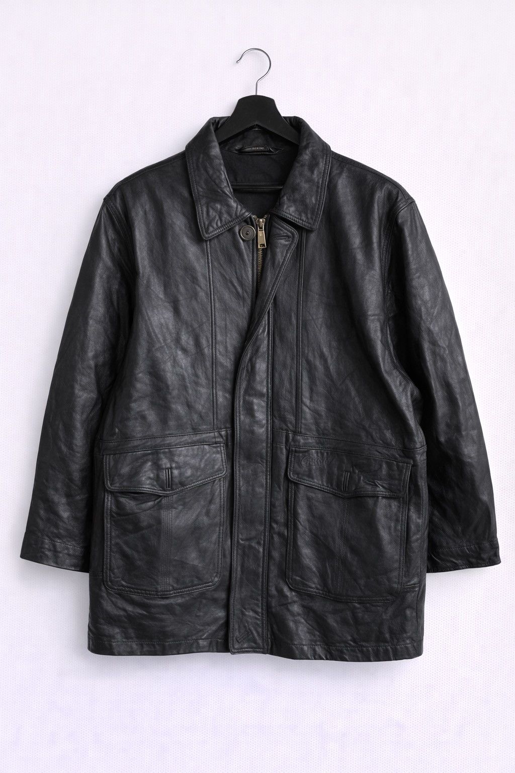 Japanese Brand Vintage Crocodile Leather Jacket Black Genuine Leather Coat Size US L / EU 52-54 / 3 - 1 Thumbnail