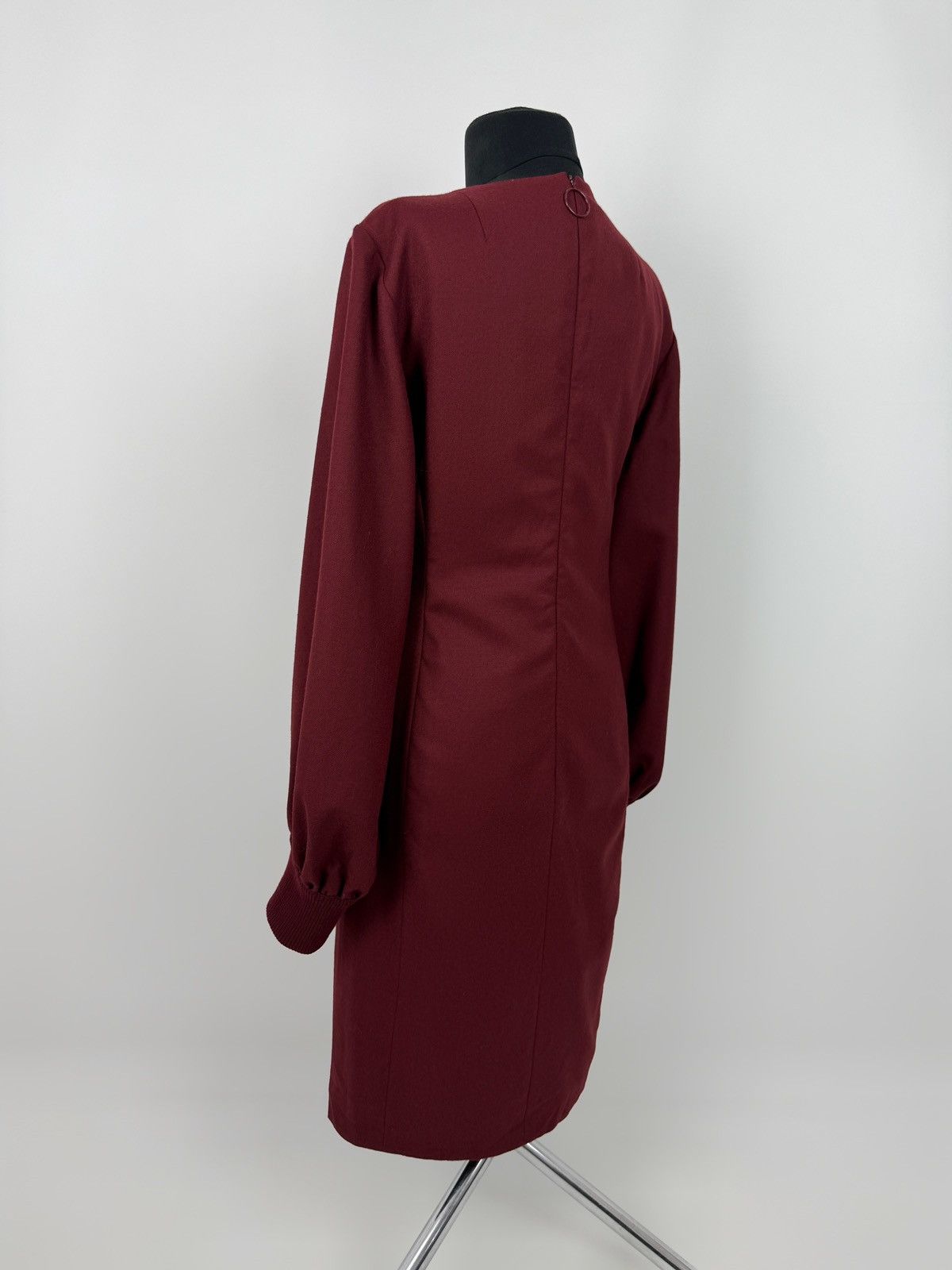 Akris Akris Punto Ruby Red Wool Long Balloon Sleeve Shift Dress Size M / US 6-8 / IT 42-44 - 2 Thumbnail