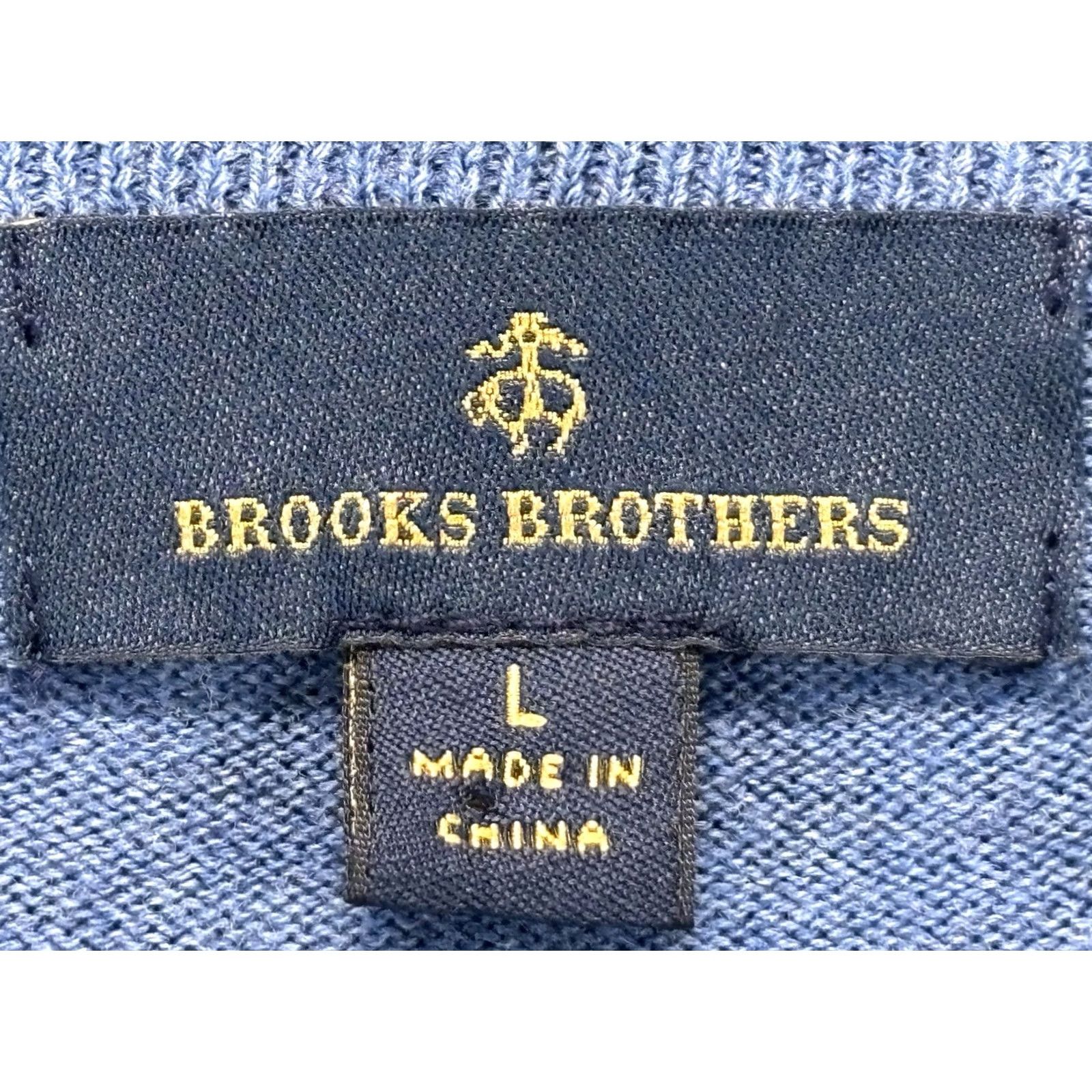 Brooks Brothers Brooks Brothers Cotton Vneck Sweater Men L Blue Vneck Preppy Resort Wear Pullover Knit Long Sleeve Solid Tight-Knit Casual Business Travel Mens Size US L / EU 52-54 / 3 - 4 Thumbnail