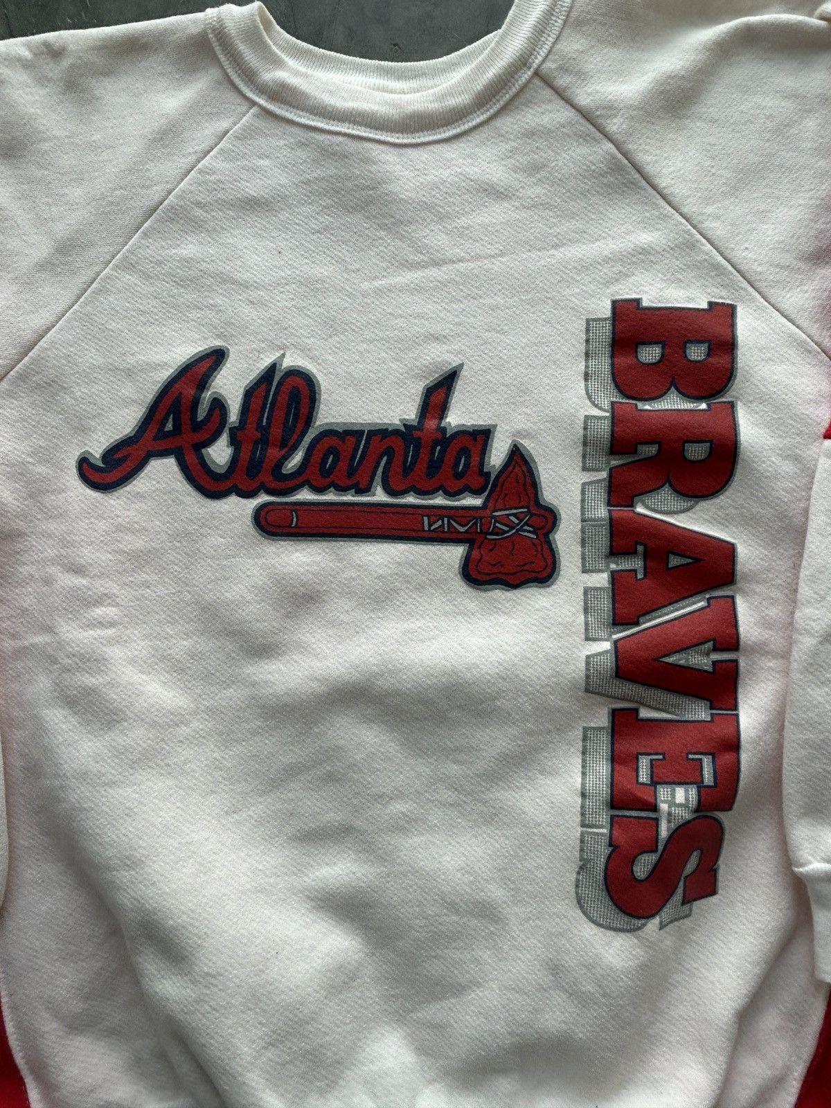 MLB Vintage 80s Atlanta Braves Raglan Crewneck Sweatshirt Size US M / EU 48-50 / 2 - 2 Thumbnail