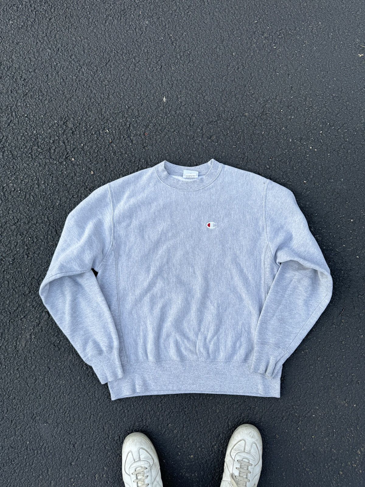 Vintage Champion Reverse Weave Crewneck Grey Grailed