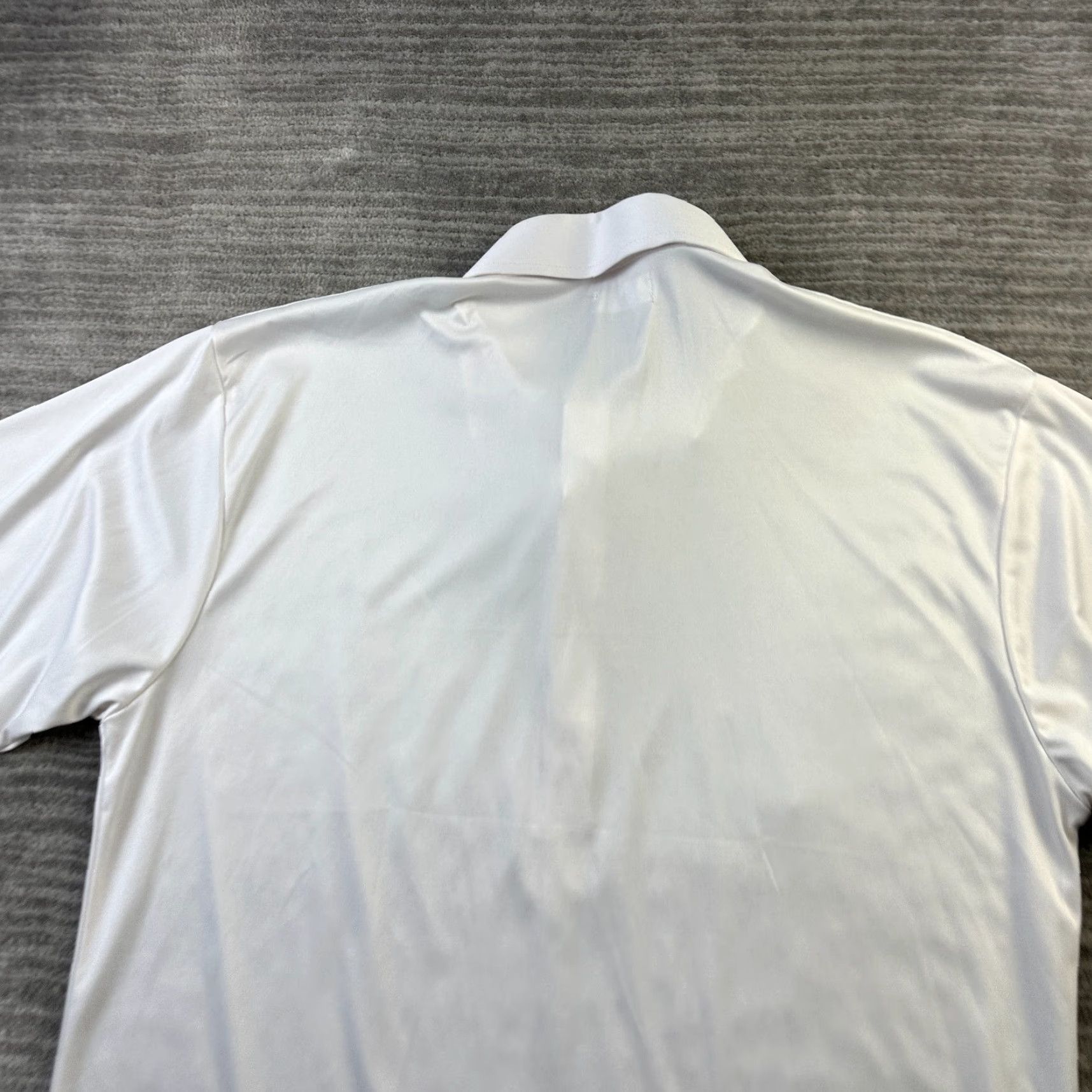 CO Collars & Co Polo Shirt Mens Large White Collared Button Short Sleeve Polo Shirt Casual Formal Golf White Mens L Collars & Co Vintage: No Size 42R - 4 Thumbnail