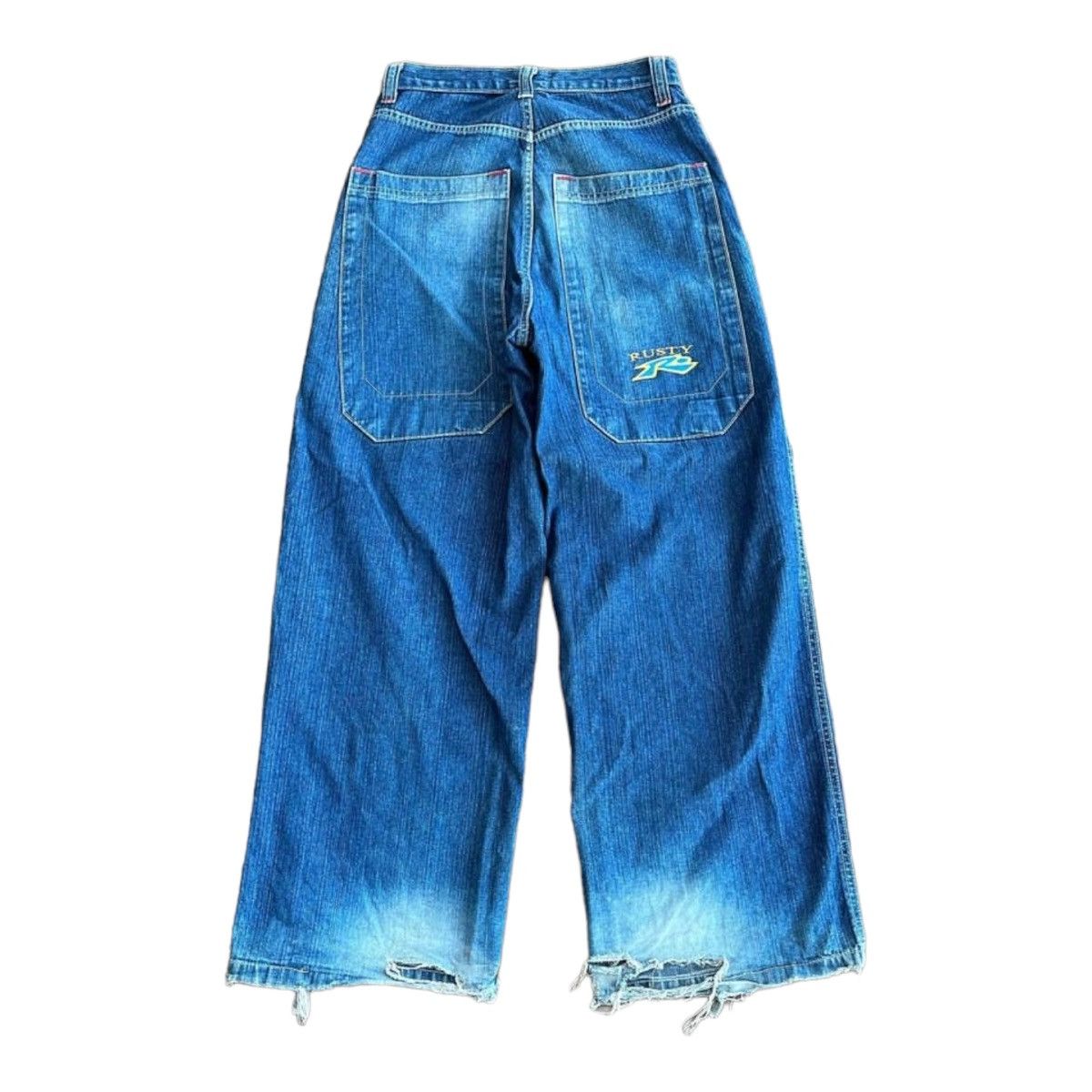 image of Jnco x Rusty Vintage Rusty Y2K Big Pocket Baggy Jeans in Vintage Washed Denim, Men's (Size 29)