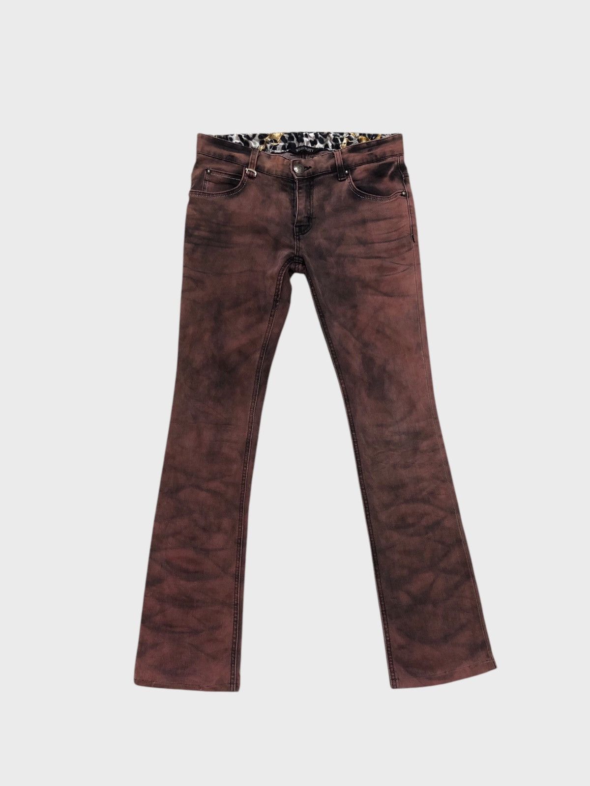 Vintage 🔥 Vintage Wild Party Burning Flame Punk Jeans Size US 31 - 1 Thumbnail