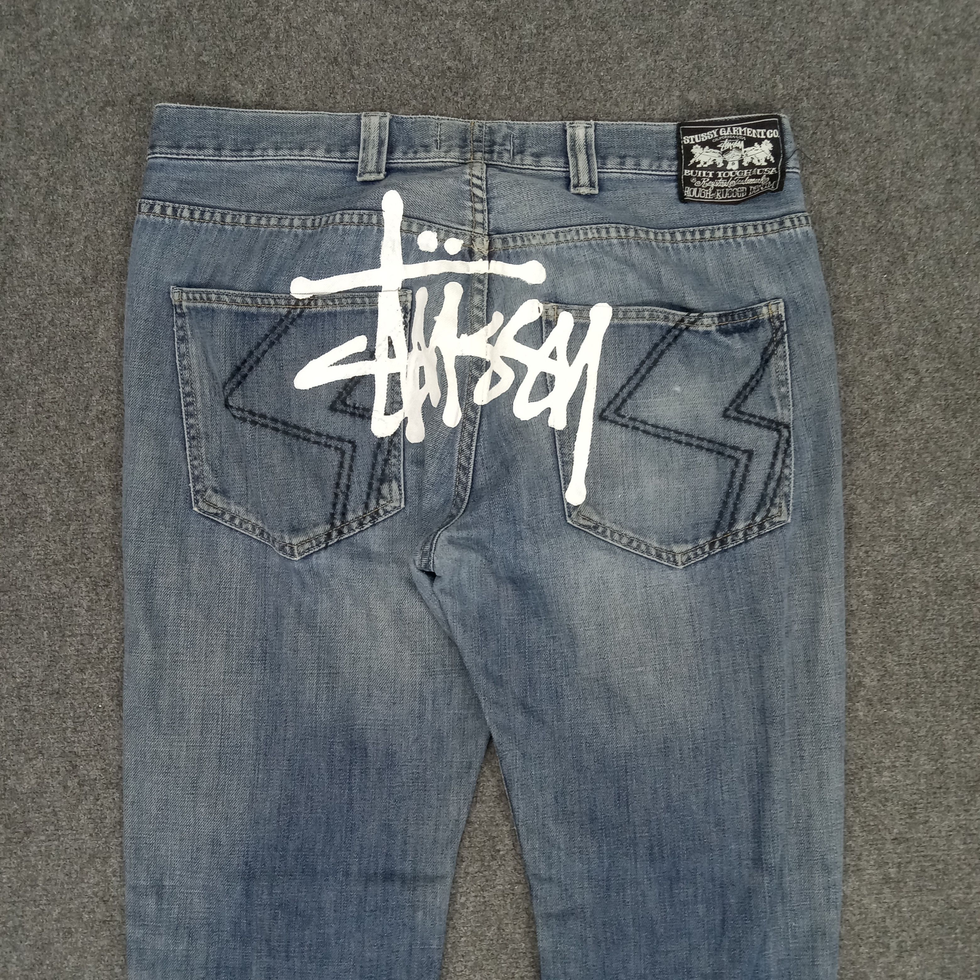 Stussy × Vintage Stussy American Style Custom Logo Denim Jeans Size US 35 - 2 Thumbnail