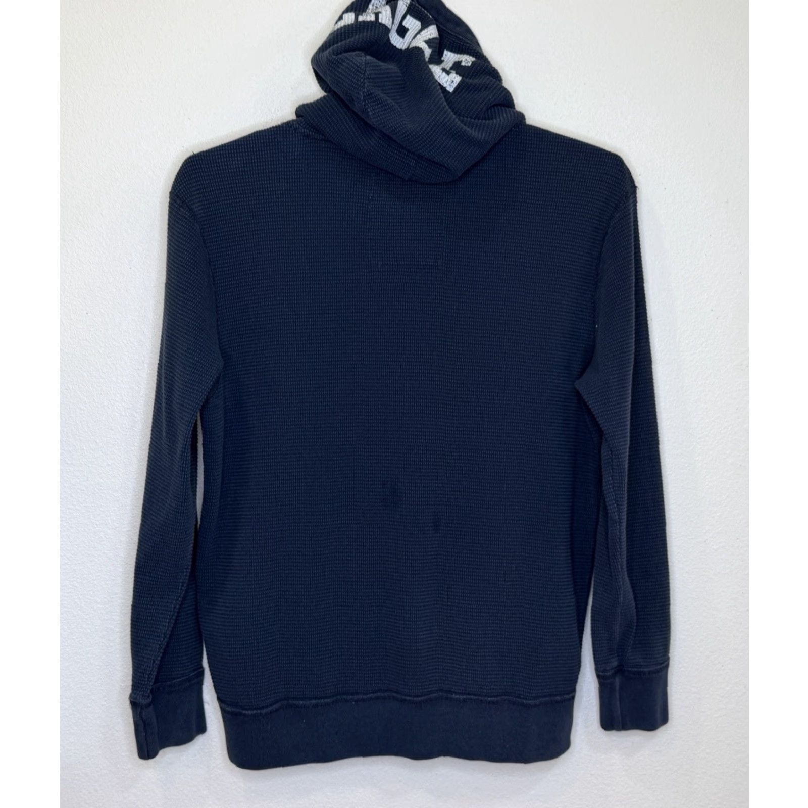American Eagle Outfitters American Eagle Sweatshirt Mens XL Dark Blue Full Zip Hooded Waffle Weave Y2K Size US XL / EU 56 / 4 - 5 Thumbnail