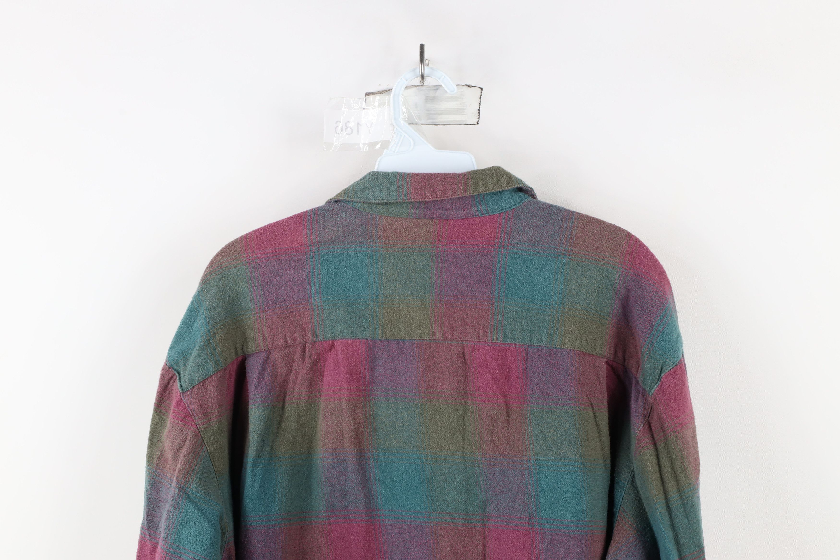 Gap × Vintage Vintage 90s Gap Looped Collar Flannel Button Shirt Plaid Size L / US 10 / IT 46 - 12 Thumbnail