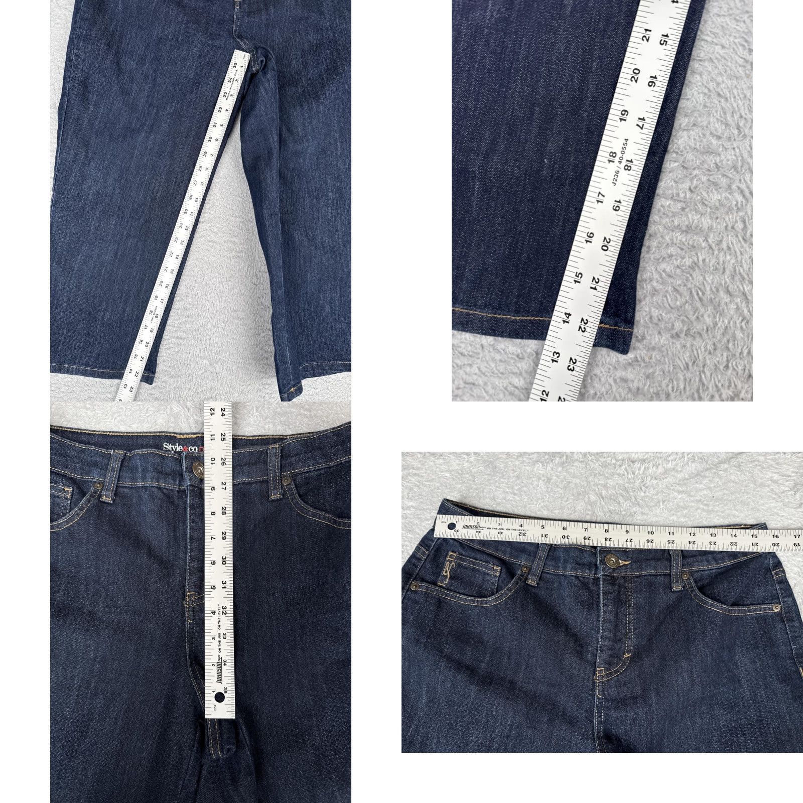 Vintage Style&co Jeans Capri Womens 10 Blue Dark Wash Mid Rise Denim Stretch 30x23 Size 32" / US 10 / IT 46 - 8 Thumbnail