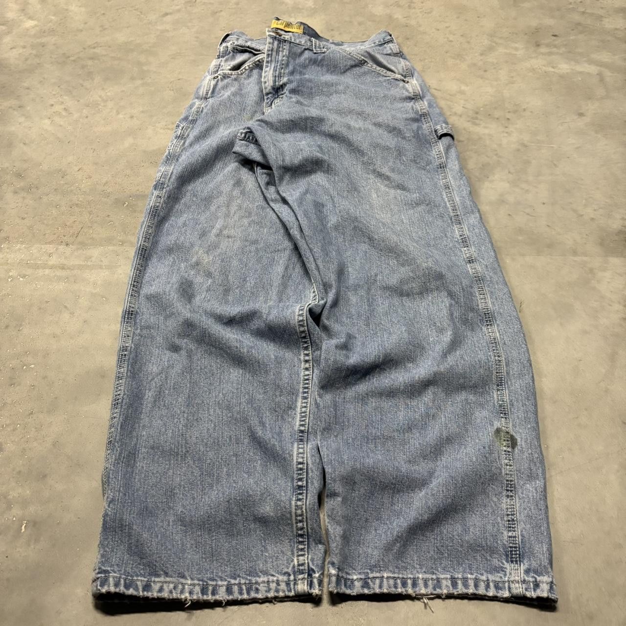 Japanese Brand × Vintage Crazy Vintage Y2K/2000s Baggy Light Wash Skater Style Carpenter Denim Jeans! Size US 38 / EU 54 - 3 Thumbnail