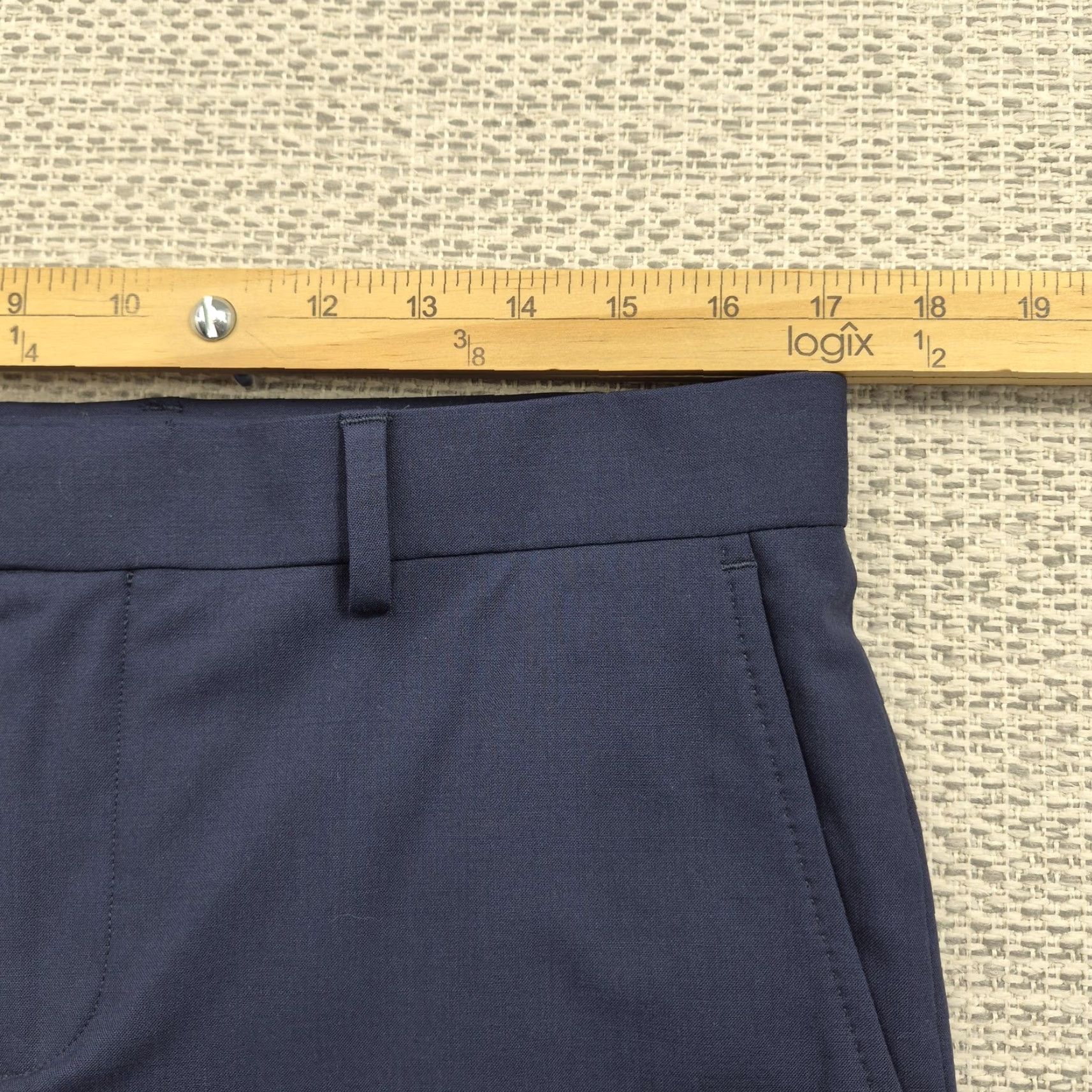 Murano Murano Collezione Evan Fit Dress Pants Mens 34x30 Blue Wool Stretch Flat Front Size US 34 / EU 50 - 7 Thumbnail