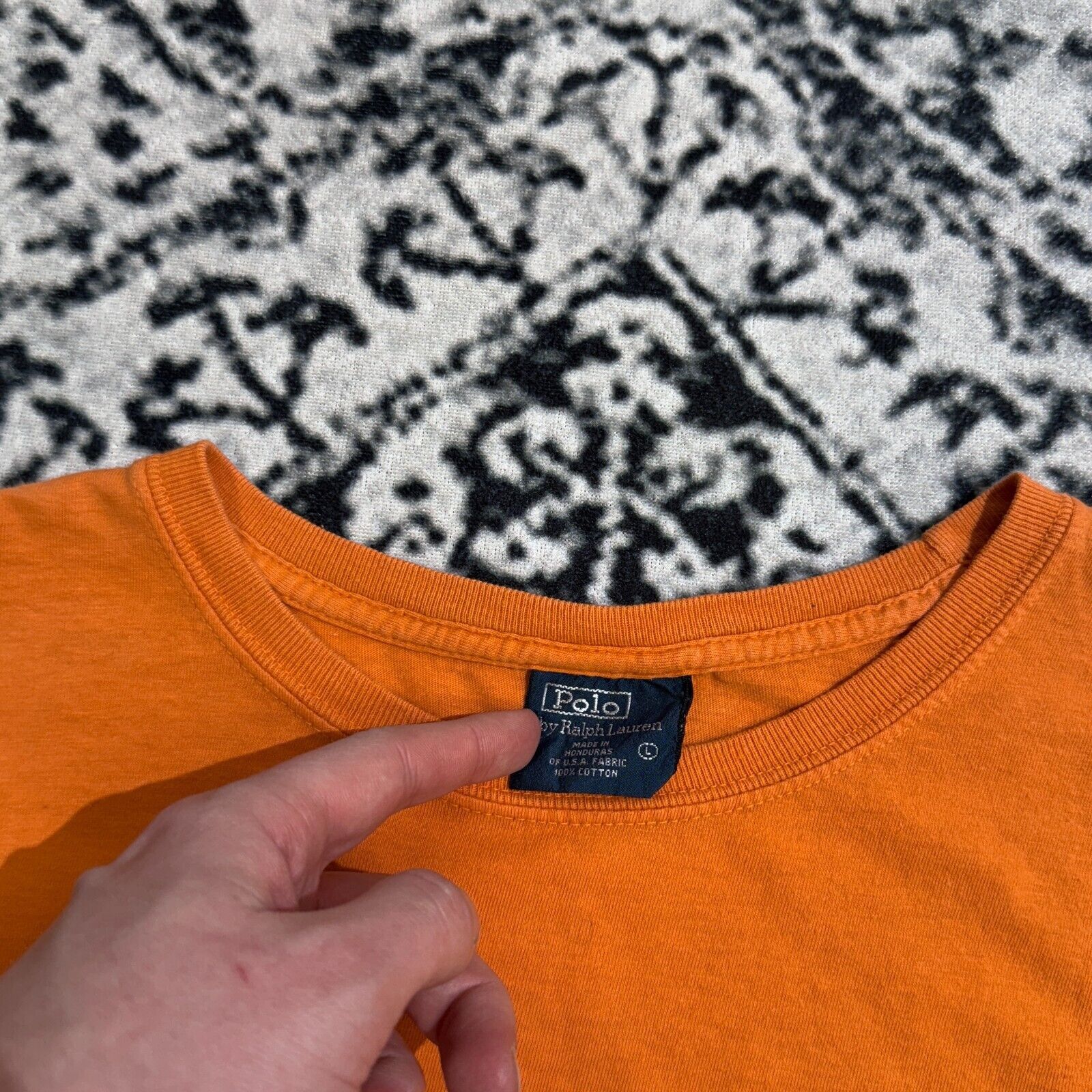 Ralph Lauren × Vintage Vintage Ralph Lauren Orange Cotton T-Shirt Size L Y2K 90s Size US L / EU 52-54 / 3 - 6 Thumbnail