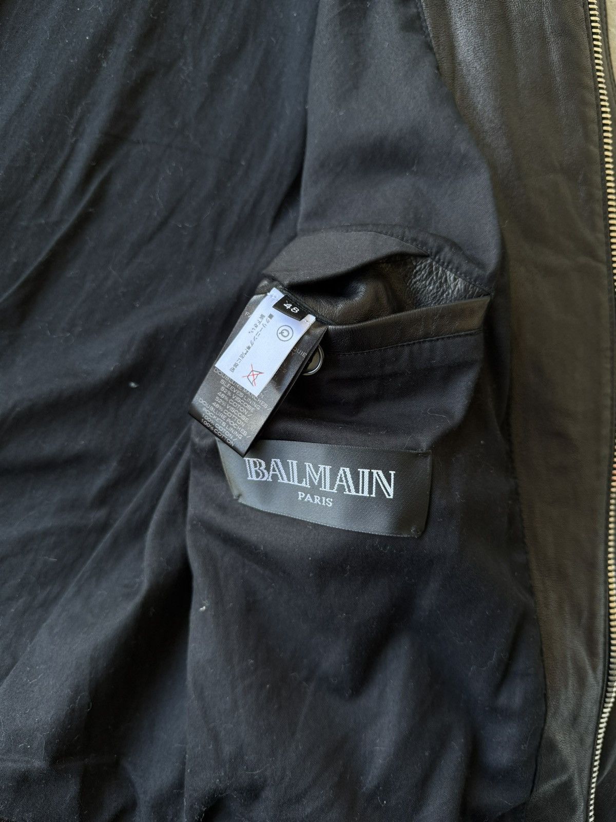 Balmain Balmain SS15 Lamb Leather Quilted Moto Jacket Size US M / EU 48-50 / 2 - 10 Thumbnail