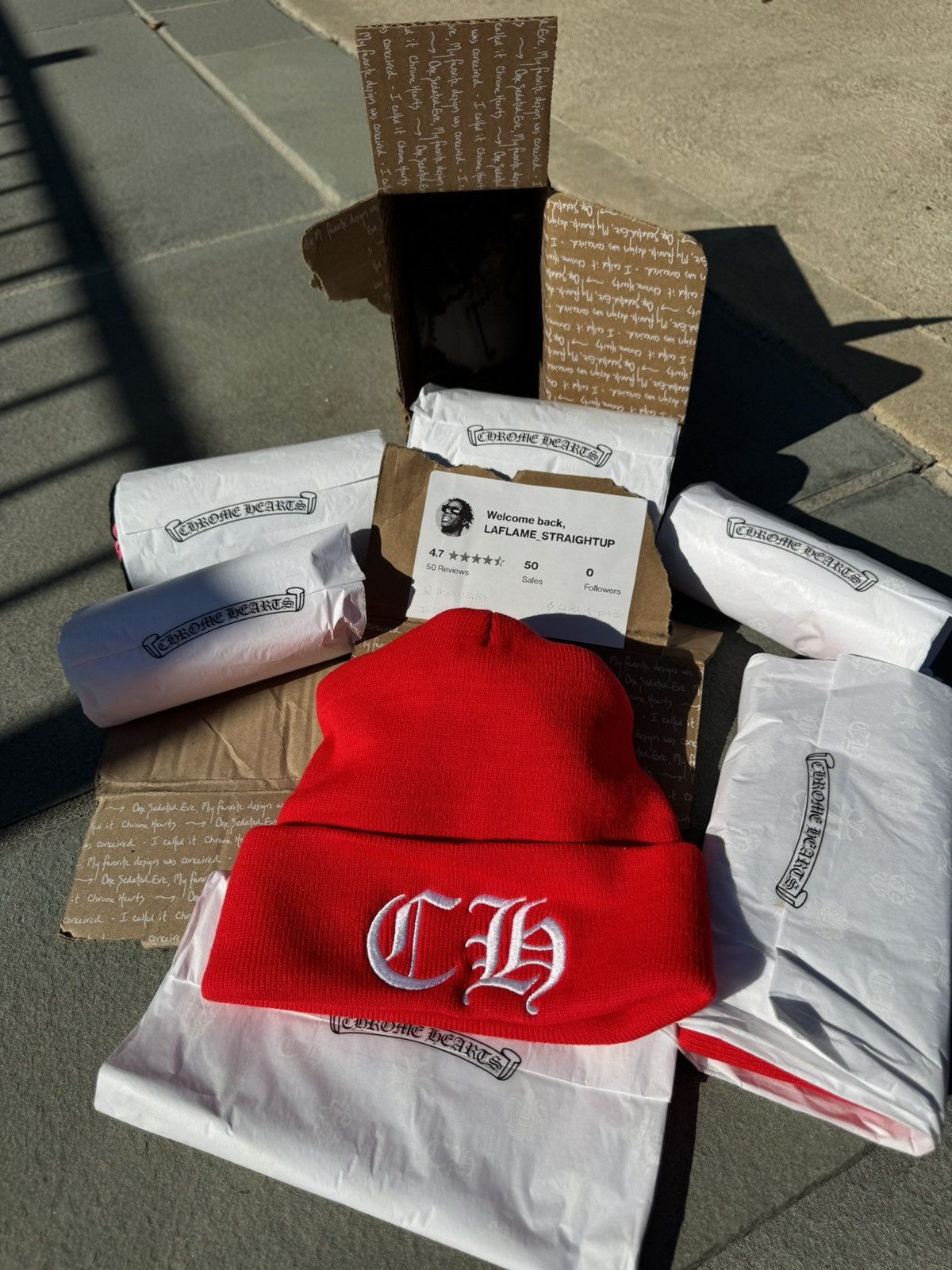 Chrome Hearts Chrome Hearts Red CH Beanie 🔴 Red BN 🔴 Size ONE SIZE - 11 Thumbnail