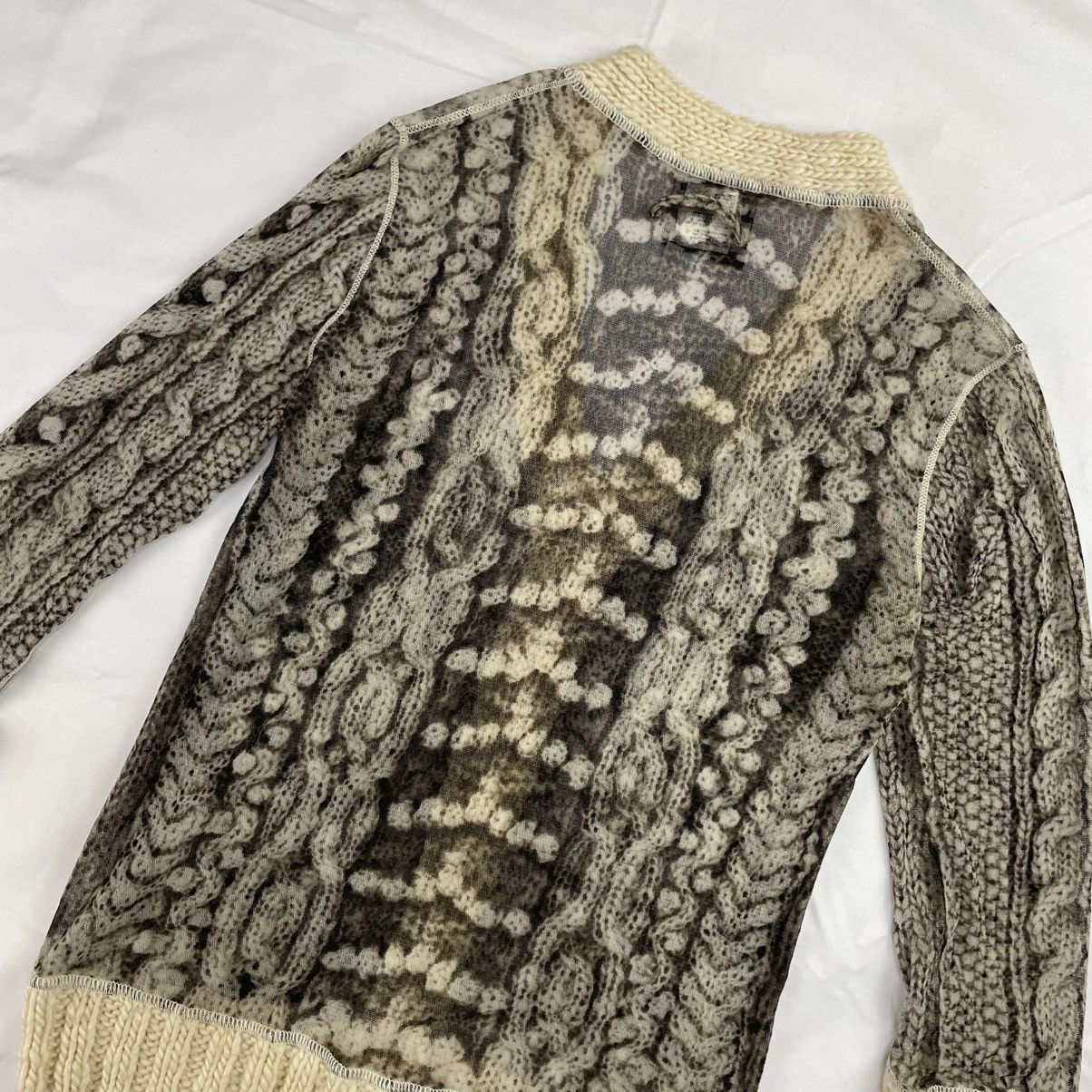 Jean Paul Gaultier Jean Paul Gaultier Trompe L´oeil Knit Cardigan Mesh Vintage Size US M / EU 48-50 / 2 - 6 Thumbnail