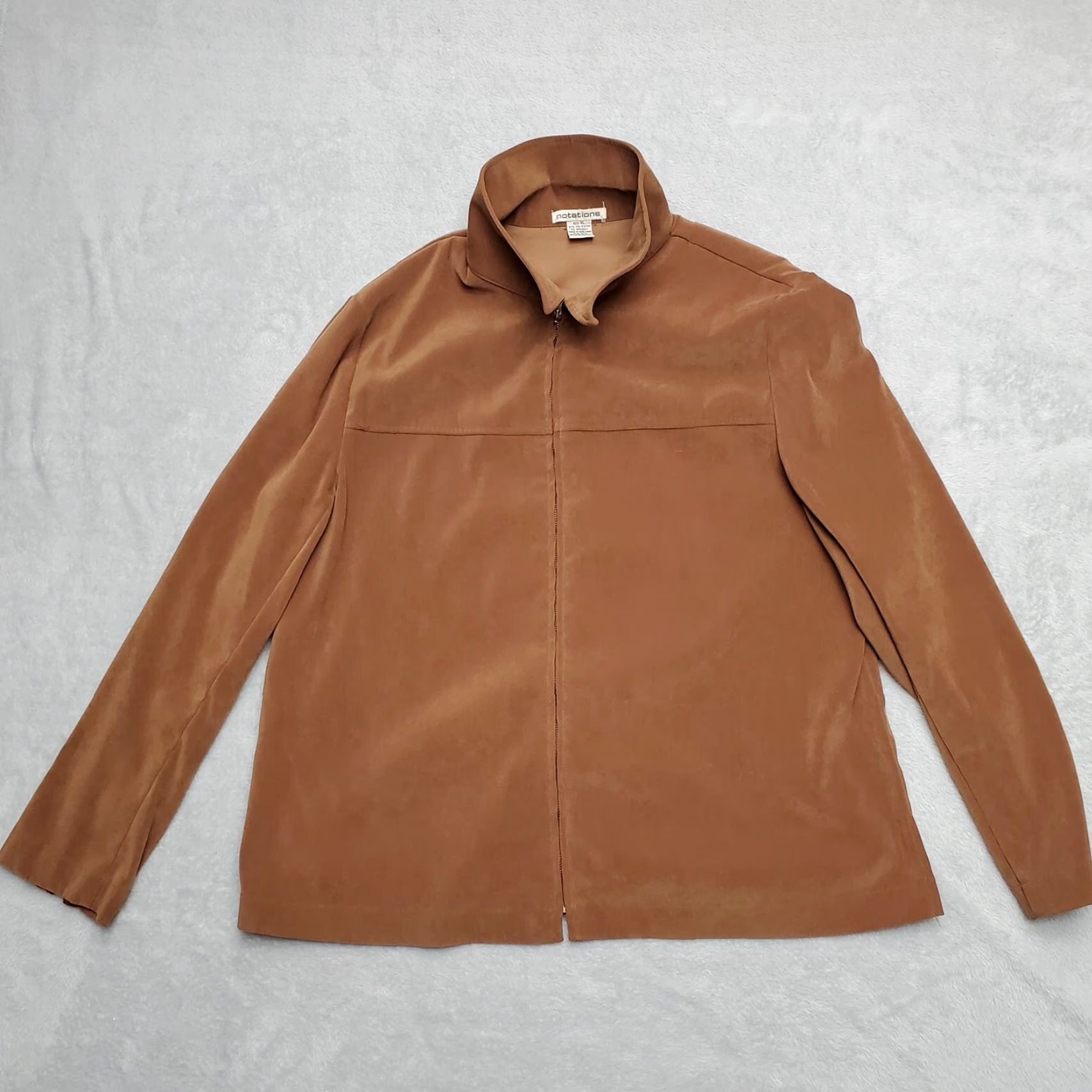 Vintage VINTAGE Notations Jacket Womens XL Brown Full Zip Stretch Blend Casual Vintage Size XL / US 12-14 / IT 48-50 - 2 Thumbnail