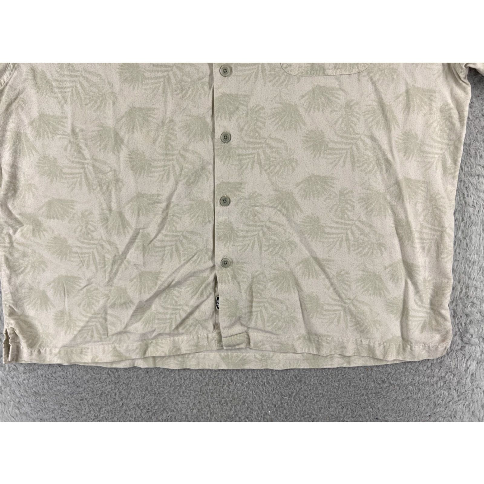 Nat Nast Nat Nast Shirt Mens XL Beige Palm All Over Print Silk Blend Button Up Size US XL / EU 56 / 4 - 5 Thumbnail