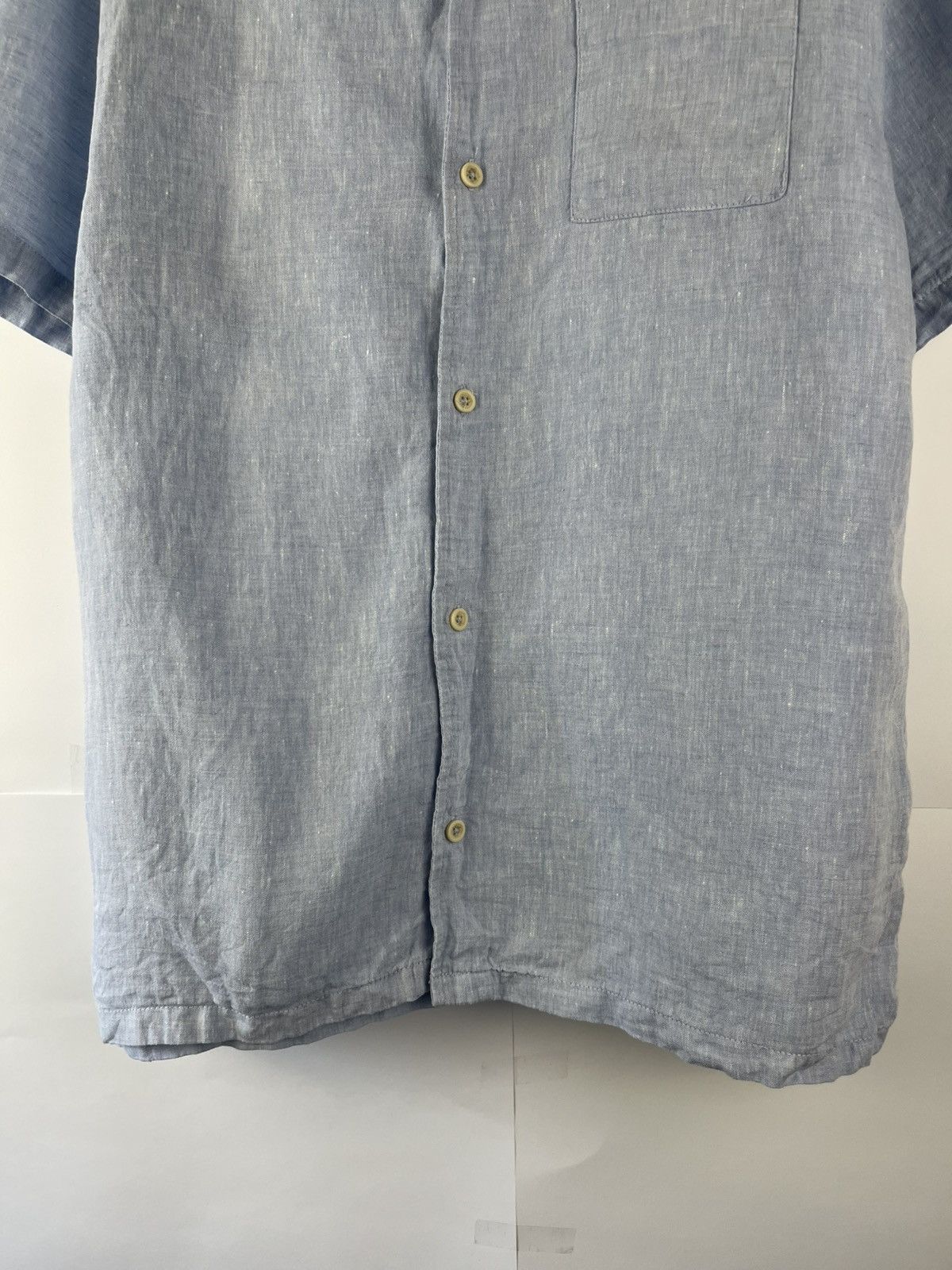Folk Folk Solid Linen Short Sleeve Shirt Button Up Size US XL / EU 56 / 4 - 4 Thumbnail