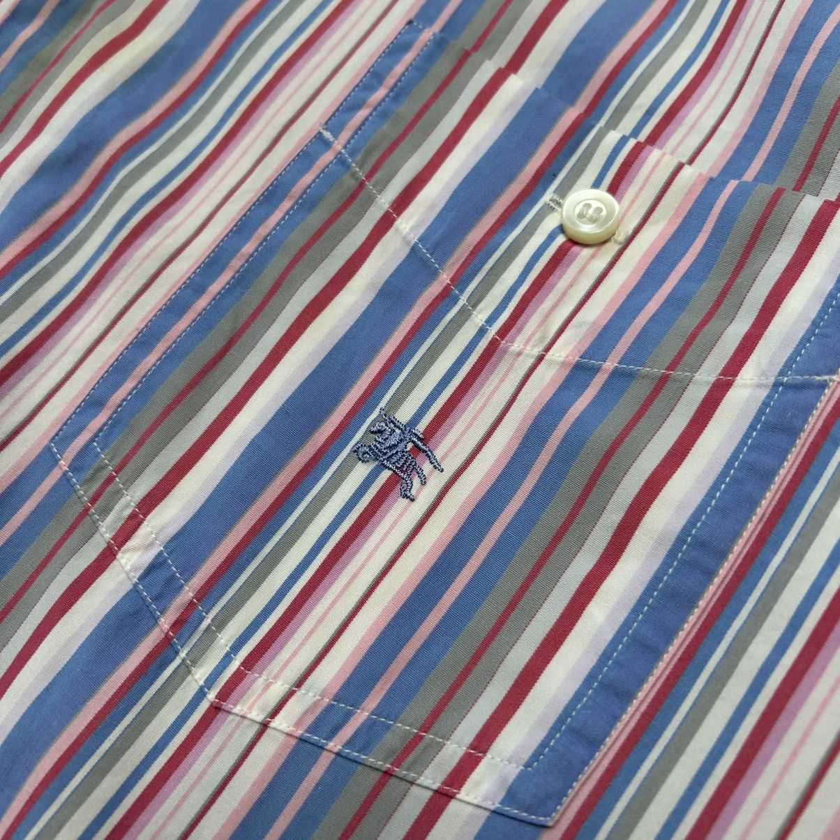 Burberry Luxury Burberry Small logo Multicolor designer button shirt Size US XL / EU 56 / 4 - 3 Thumbnail