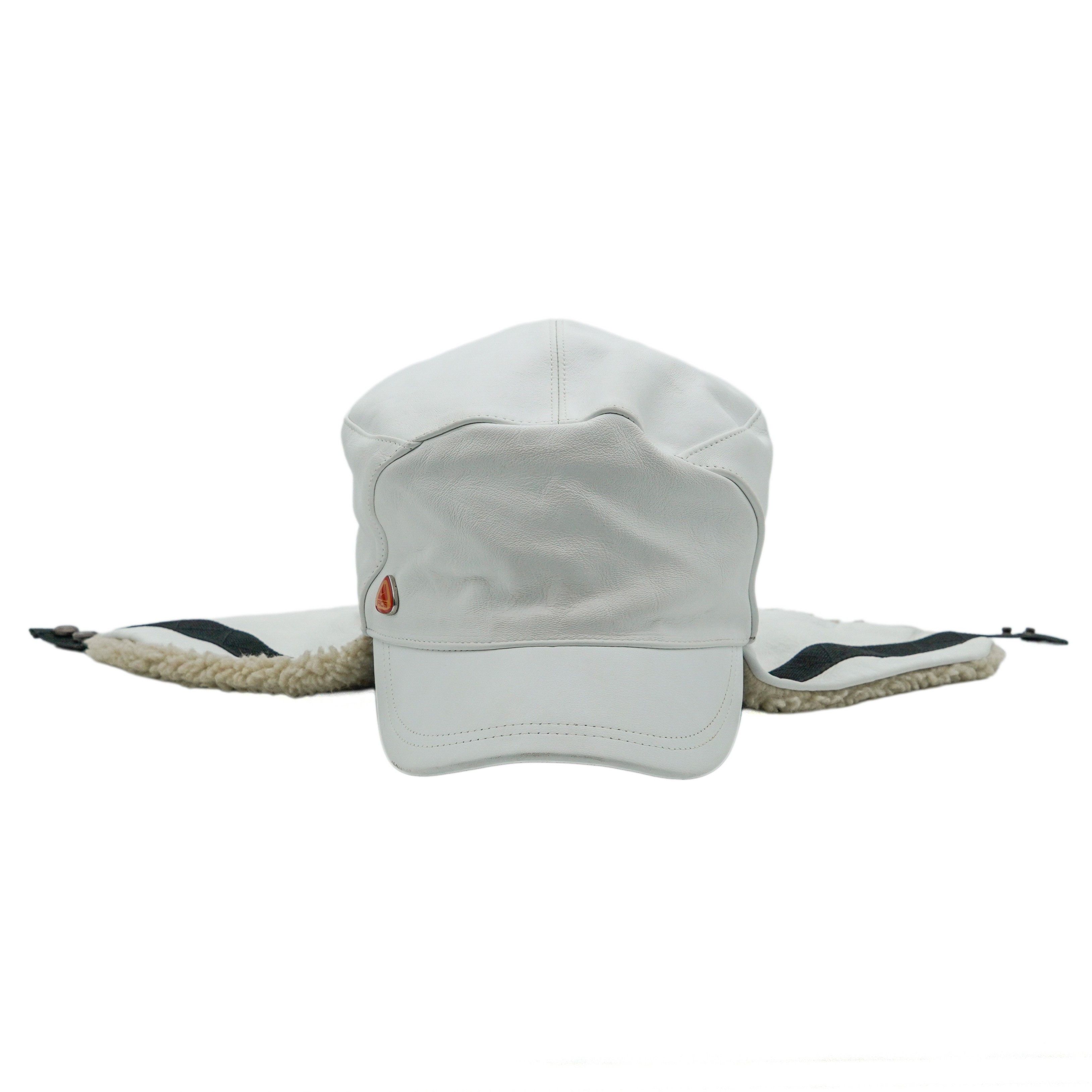 Nike ACG Nike ACG White Leather Shearling Lined Logo Ear Flap Hat Size ONE SIZE - 2 Thumbnail
