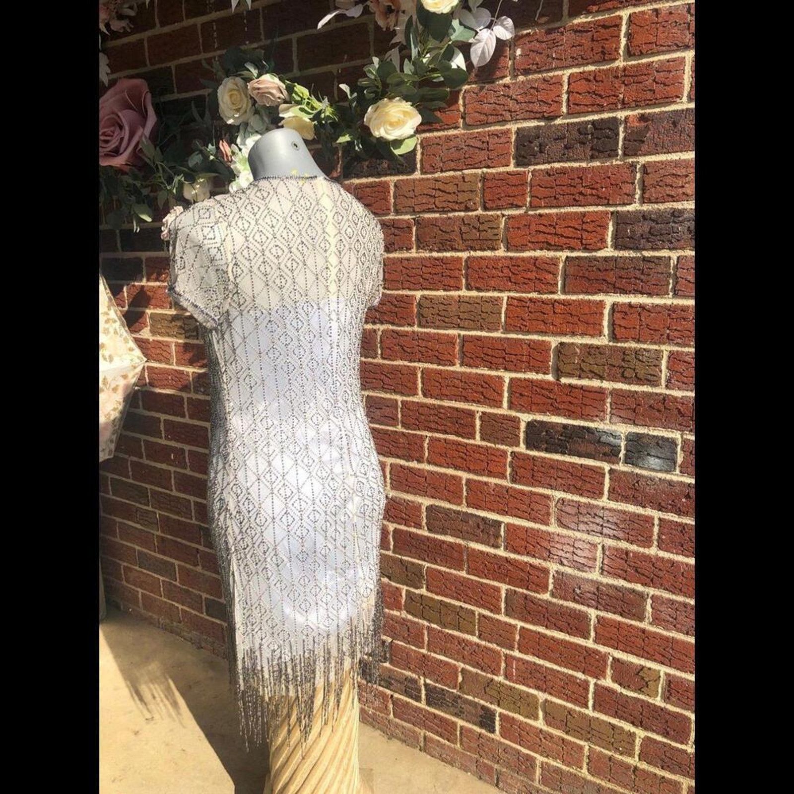 Other Flapper great gatsby French 1920 style beaded mid Dress gown Size S / US 4 / IT 40 - 5 Thumbnail