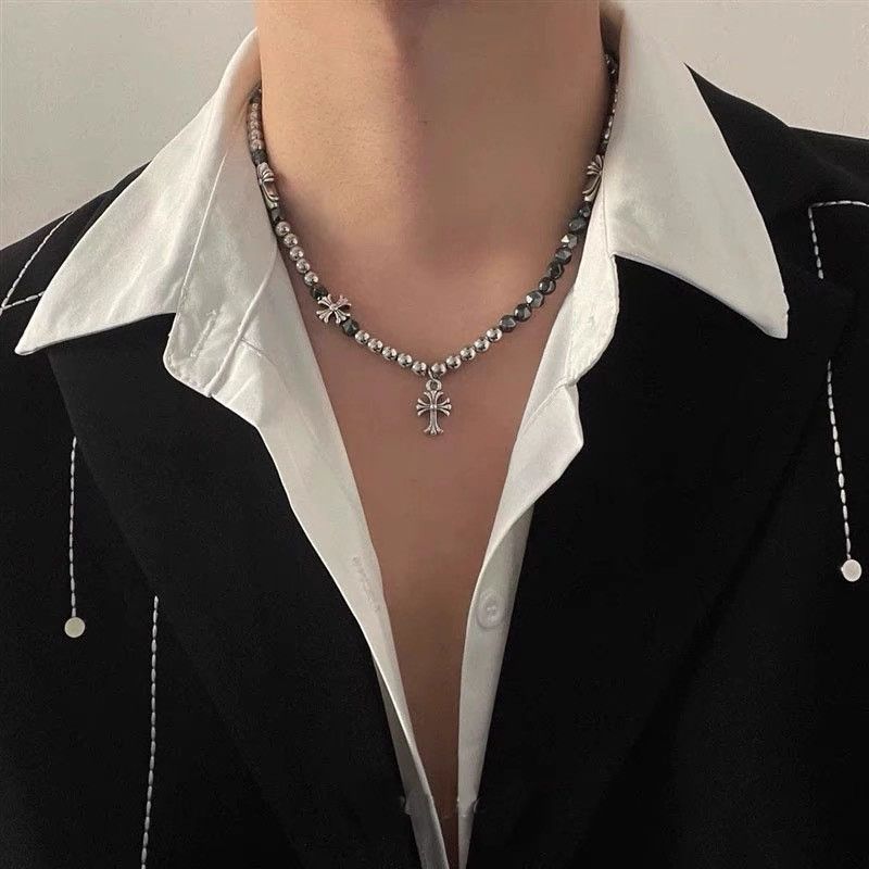 Japanese Brand Titanium Steel Cross Bead Necklace Size ONE SIZE - 2 Thumbnail