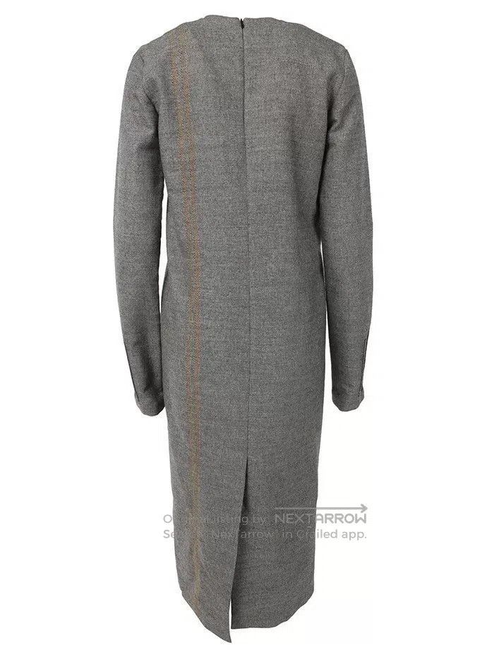 Maison Margiela Gray Twill Deep V-Neck Robe. Size S / US 4 / IT 40 - 2 Thumbnail