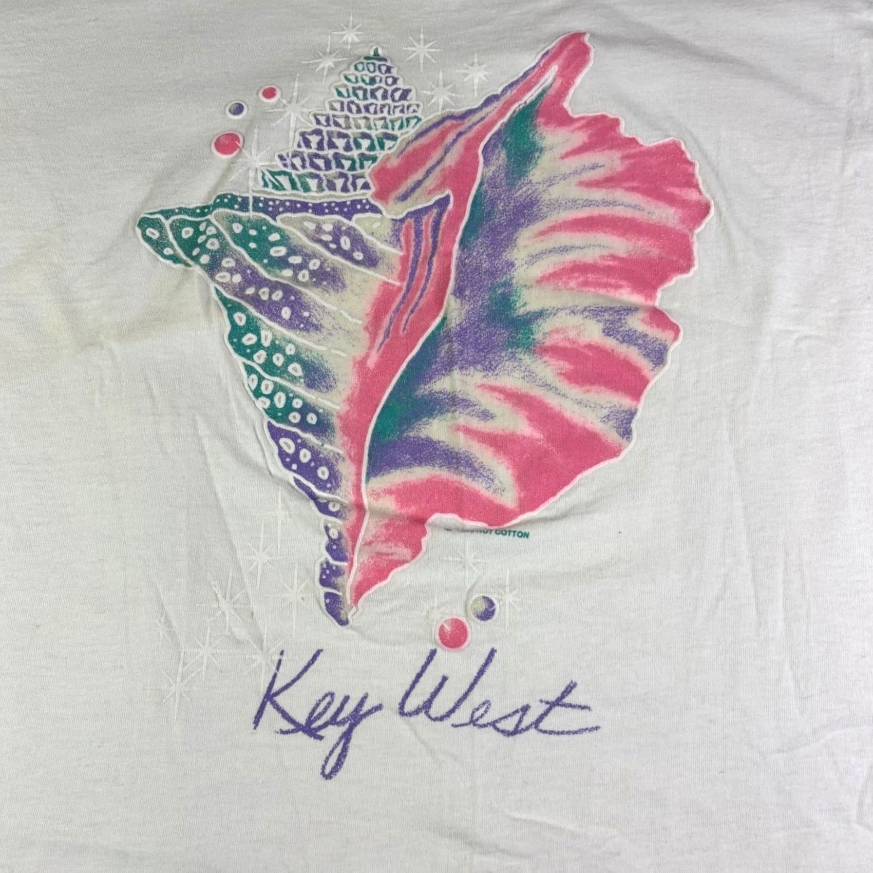 Anvil VINTAGE Anvil Shirt XL White Conch Shell T Shirt 90s Men Size US XL / EU 56 / 4 - 6 Thumbnail