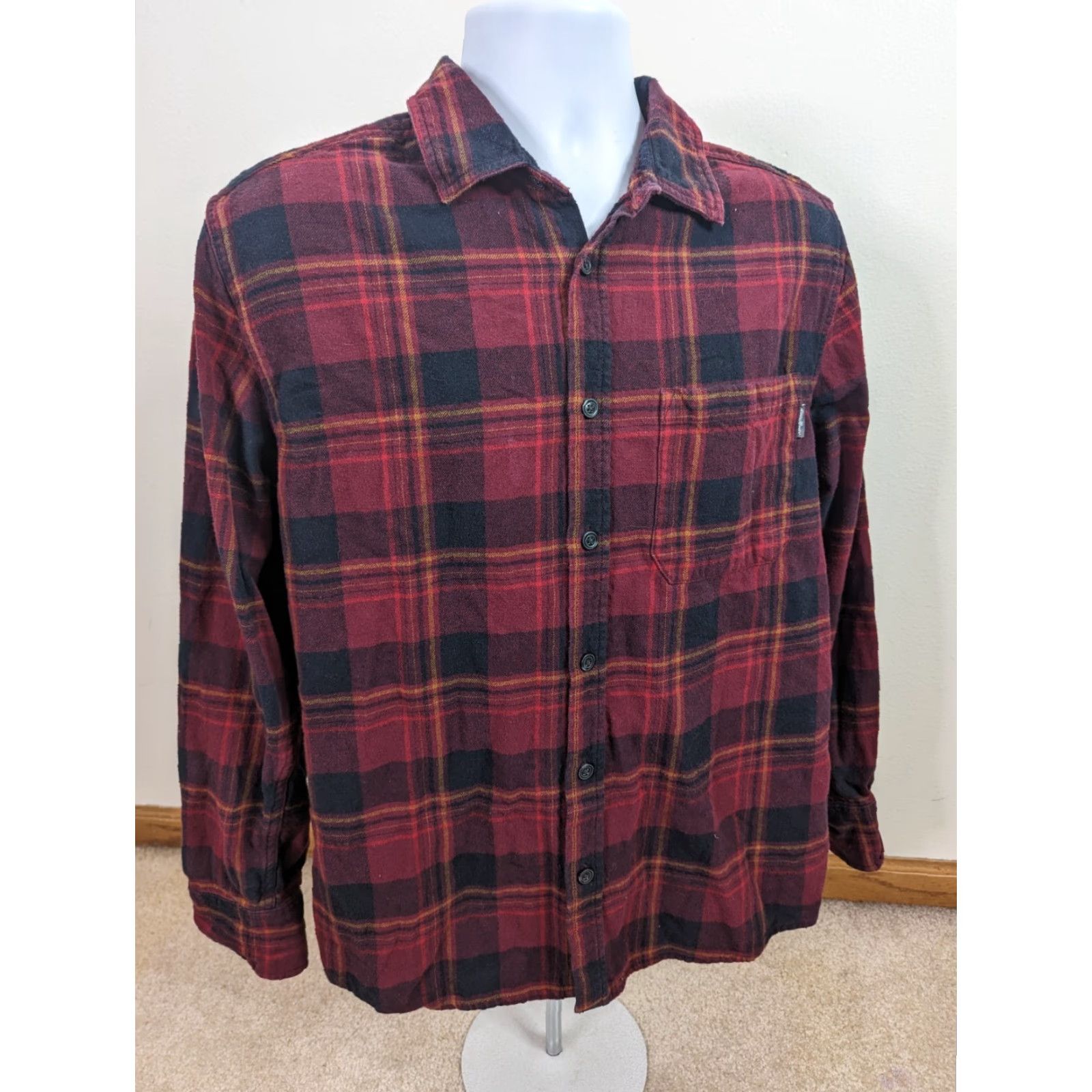 Eddie Bauer Eddie Bauer Men's Red Plaid Cotton Flannel Shirt L Long Sleeve Button-Up Collar Long Sleeve Casual Mens Size L Size US L / EU 52-54 / 3 - 2 Thumbnail