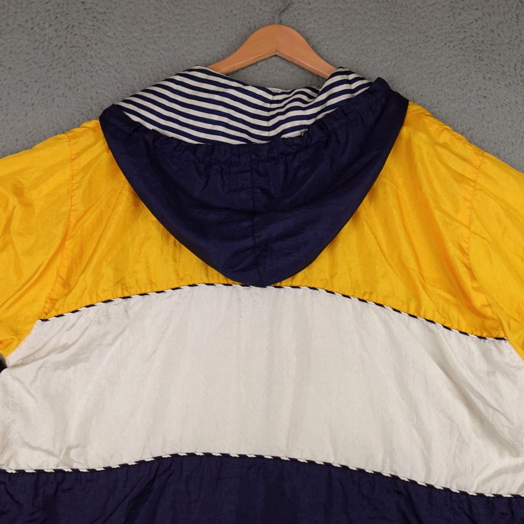 Vintage VINTAGE Janeve Windbreaker Jacket Womens XL Blue Yellow Striped Zip Michigan Size XL / US 12-14 / IT 48-50 - 7 Thumbnail