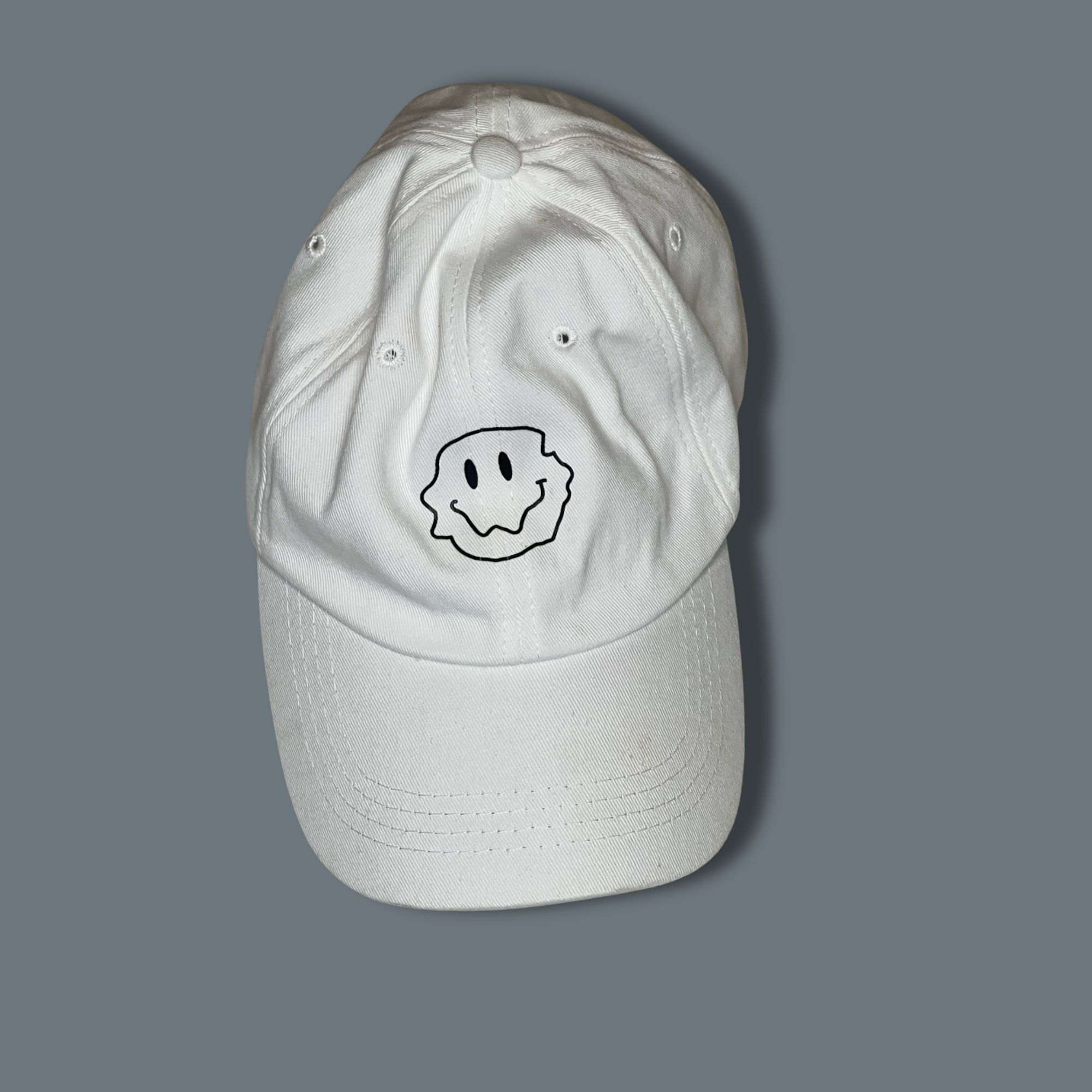 Other Trippy Face Embroidered White Adjustable Cap Size ONE SIZE - 2 Thumbnail