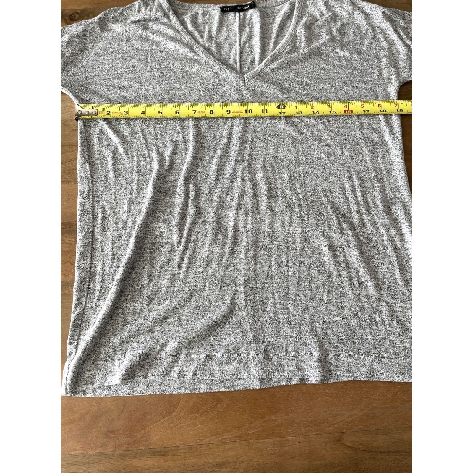 Rag & Bone Rag & Bone Rag & Bone Women S Long Sleeve Top Heathered Gray Jumper V-Neck Lightweight Casual Shirt T-Shirt Size S Size S / US 4 / IT 40 - 6 Thumbnail
