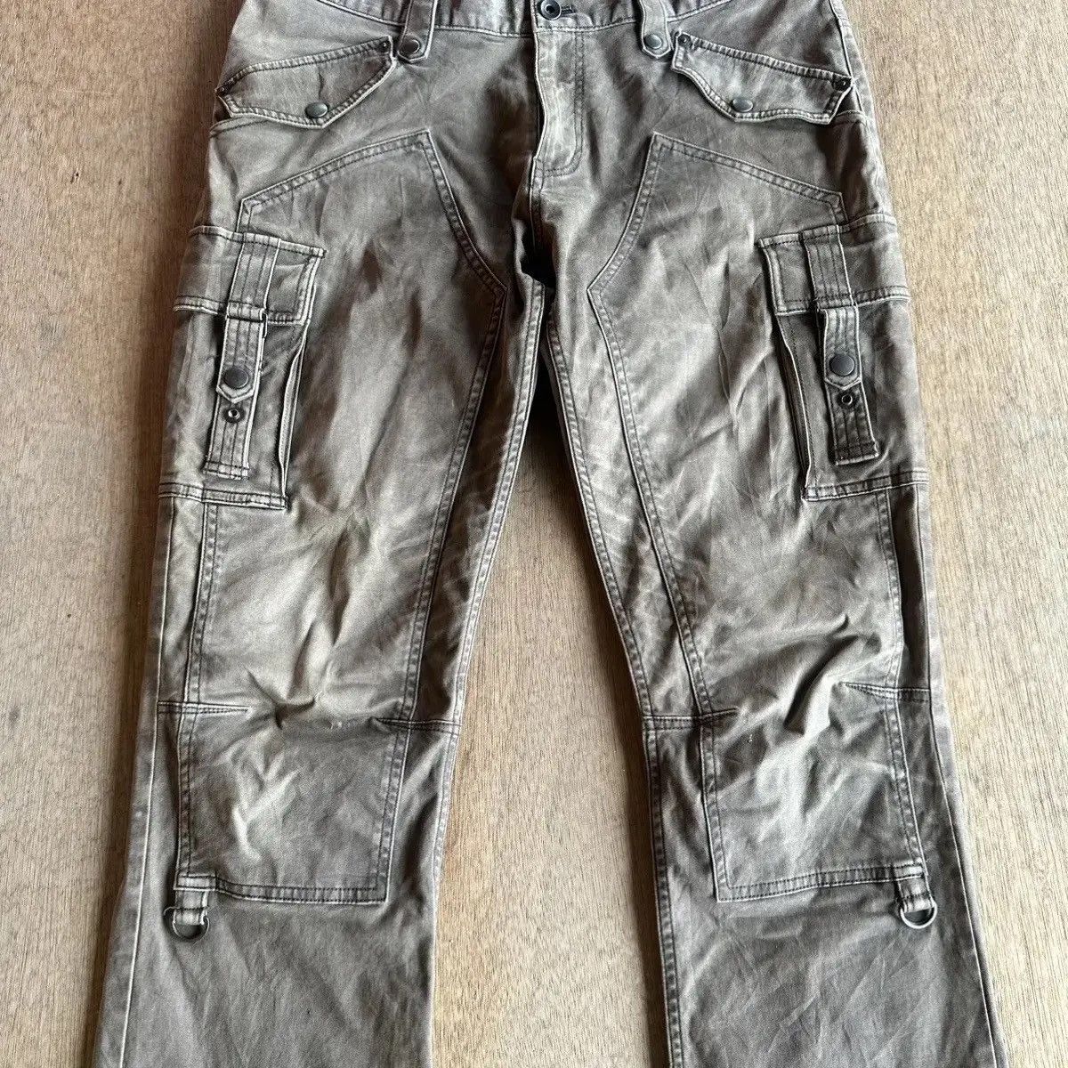 Selected Homme FLARES/BOOTCUT VTG DOUBLE KNEE RARE BONDAGE PUNK JAPAN PANTS Size US 33 - 4 Thumbnail