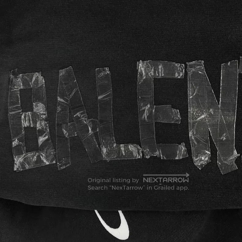 Balenciaga Balenciaga Black Letter Tape Hooded Sweatshirt Size US M / EU 48-50 / 2 - 7 Thumbnail