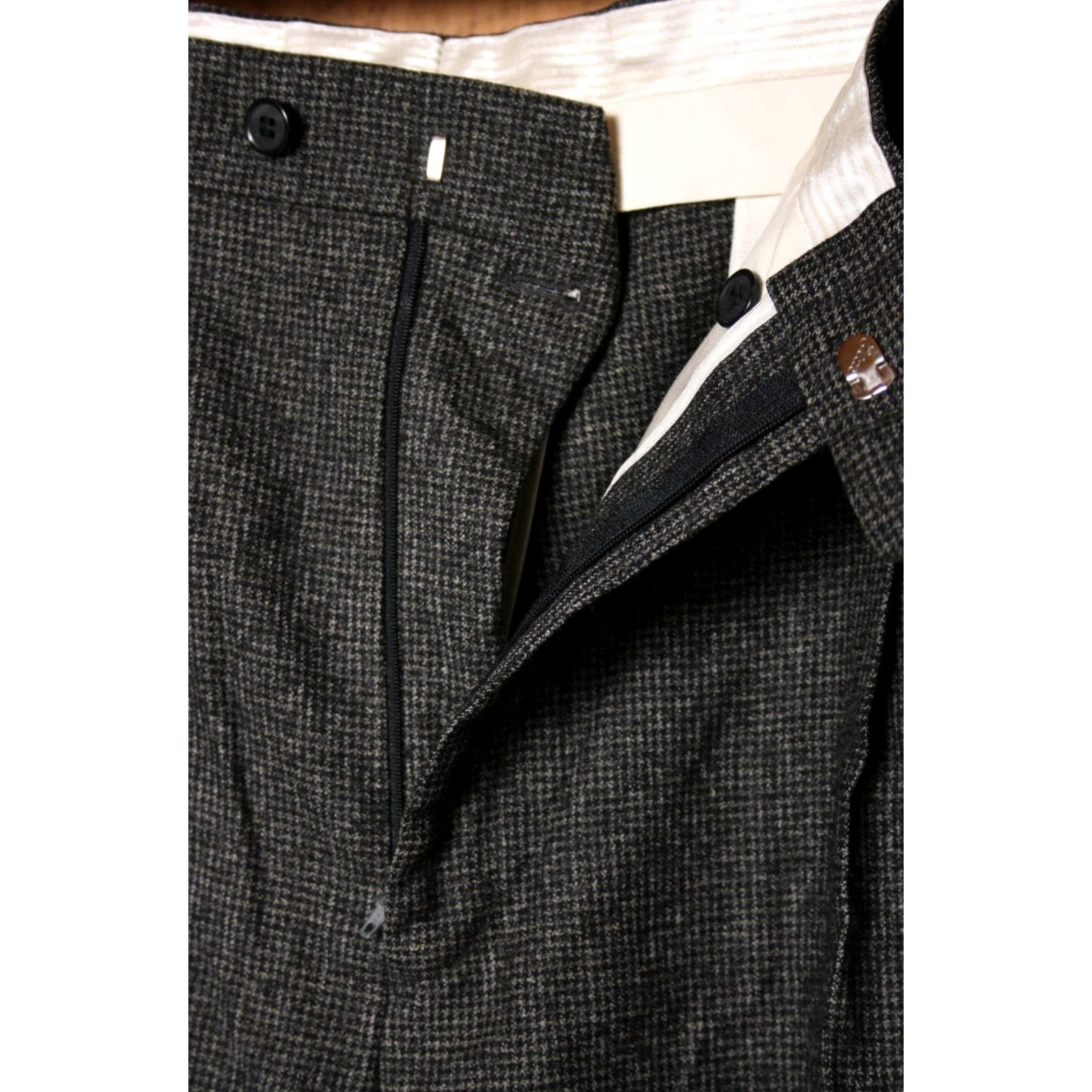 Vintage VINTAGE BALLIN Dress Pants Houndstooth Wool Pleated 100% Black Gray Sz. 40 Mens Size US 40 / EU 56 - 4 Thumbnail
