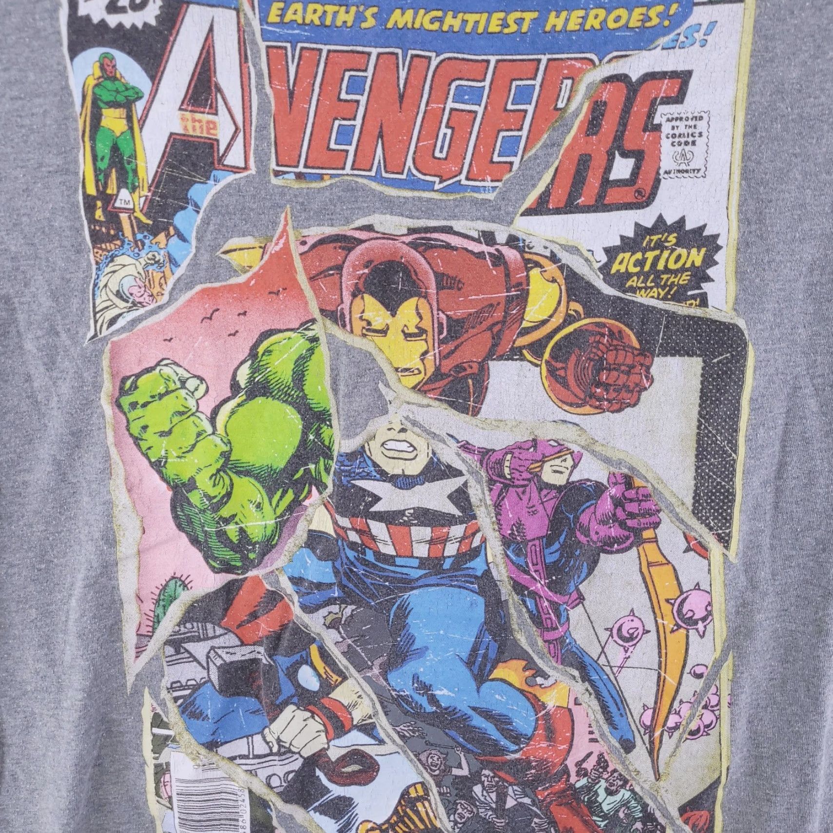 Vintage Marvel Shirt L Mens Gray Short Sleeve Graphic Comic Cover Shirt Size US L / EU 52-54 / 3 - 2 Thumbnail