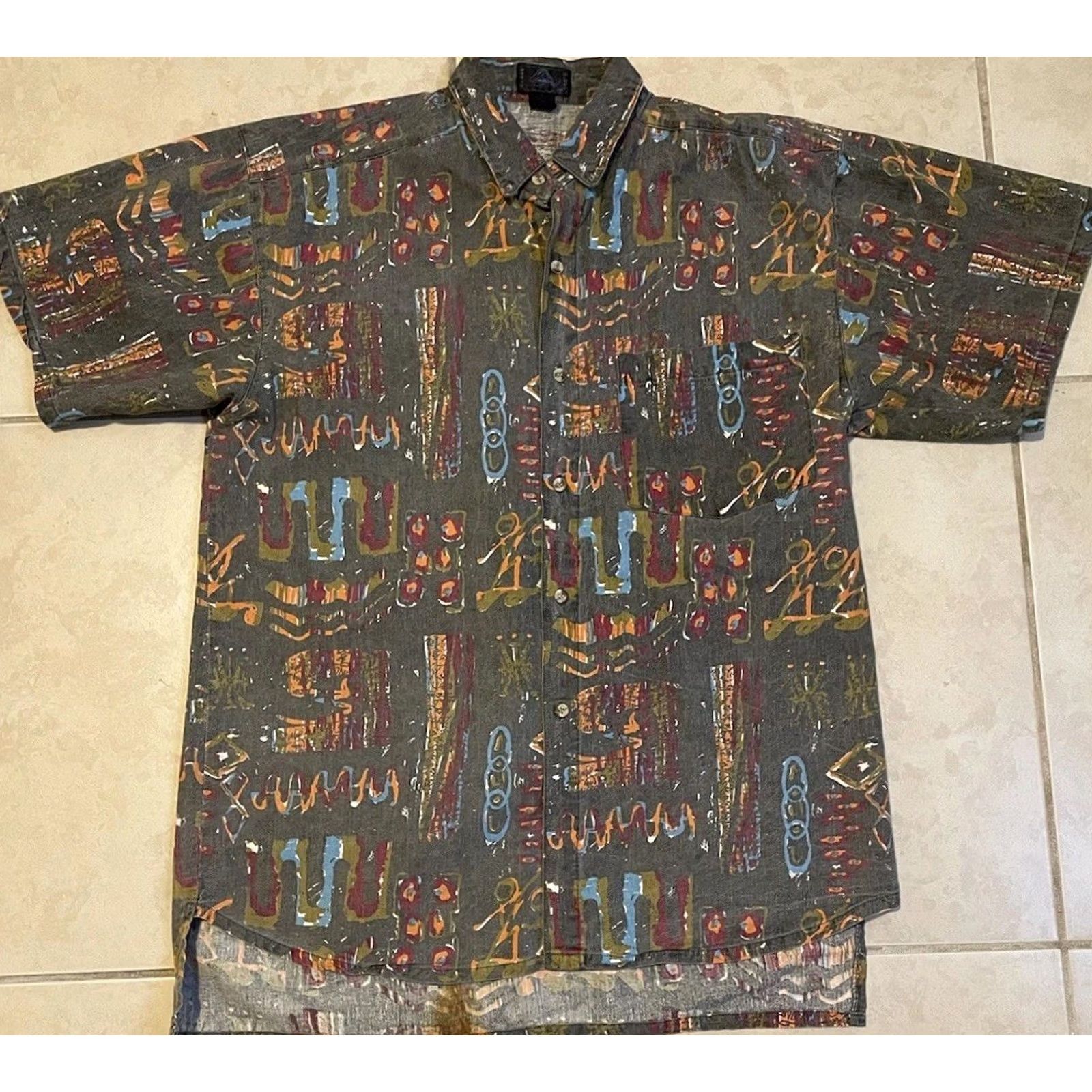 Gotcha Vtg 90s Abstract Art All Over Print Shirt M Gray Polo Rugby Short Sleeve Surf Skate Grunge Gotcha 80s 90s Vaporwave Beach California USA Men Mens Size US M / EU 48-50 / 2 - 2 Thumbnail