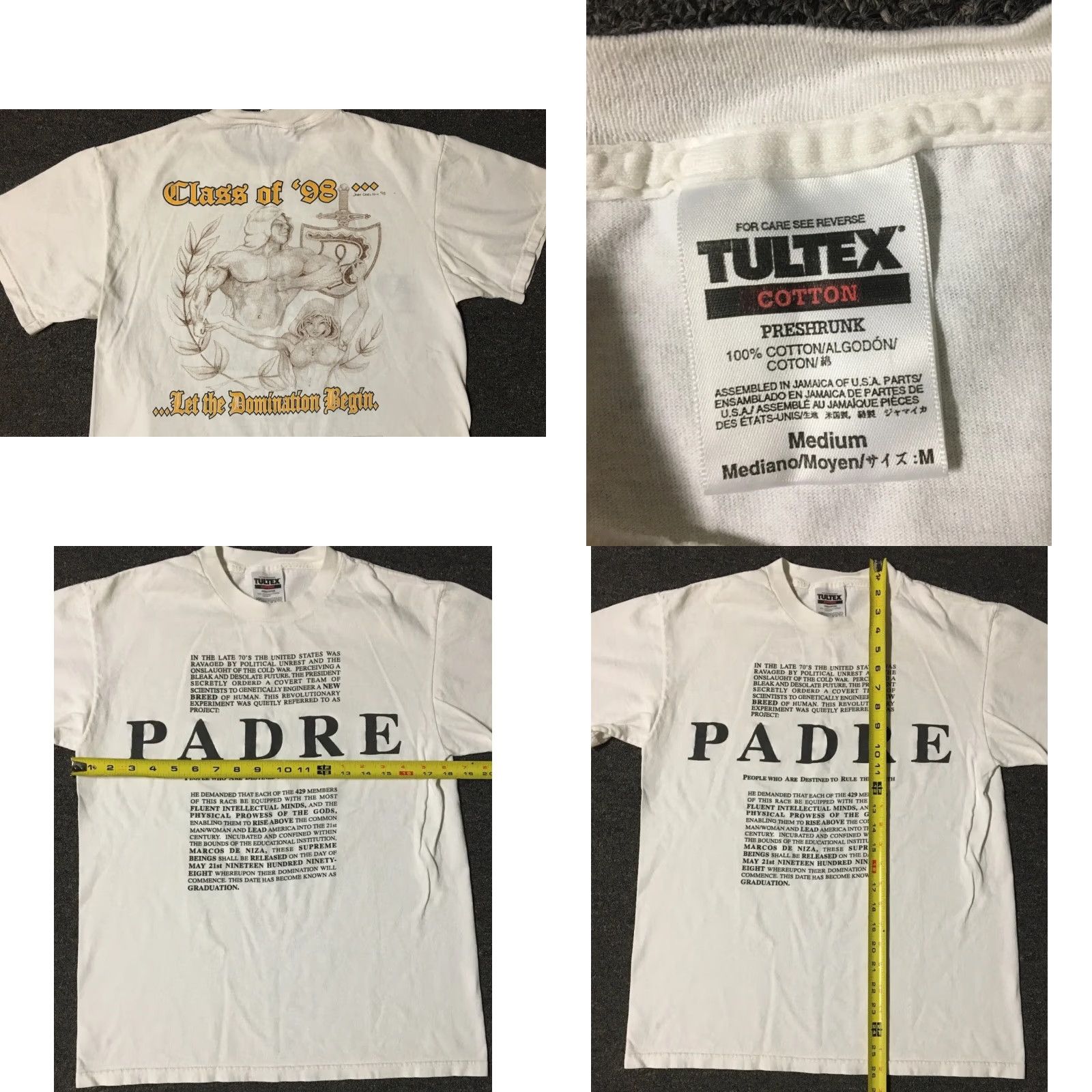 Vintage Vtg 90s Padres School Let The Domination Begin Faded Shirt S Track PE Grunge Gym Nike? Size US S / EU 44-46 / 1 - 8 Thumbnail