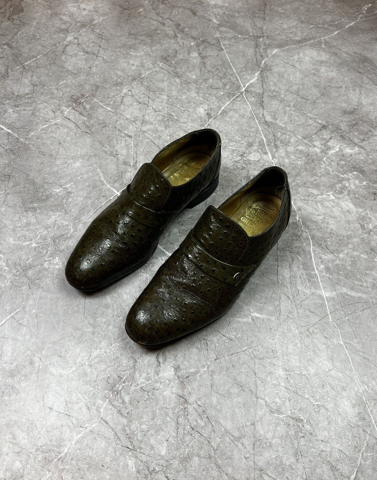 Grenson GRENSON TOP GALLANTS Men's Green Crocodile Leather Slip-On Size US 9 / EU 42 - 13 Thumbnail
