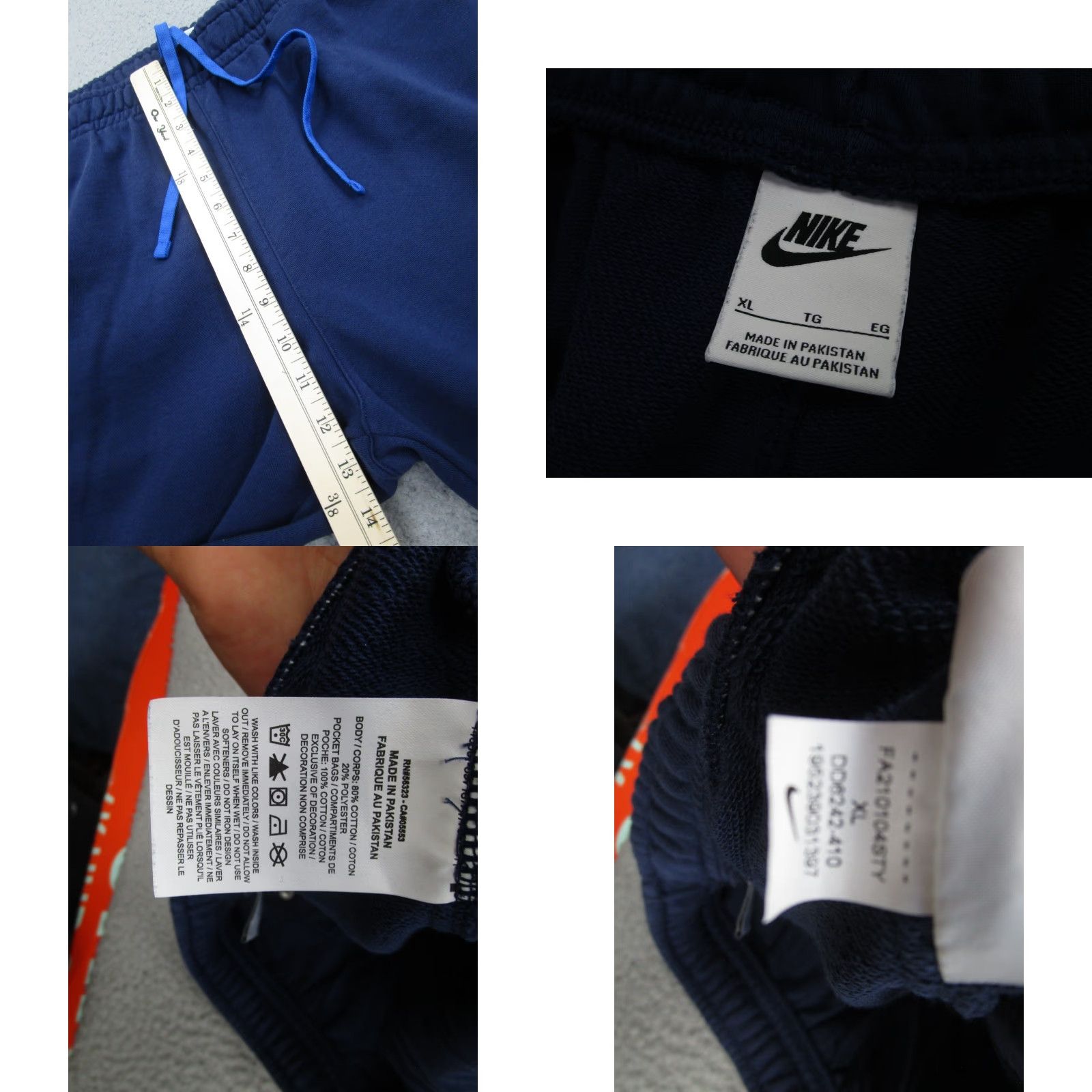 Nike Nike Club Fleece Joggers Mens XL Blue Sweatpants Athleisure Pants Lounge Size US 36 / EU 52 - 8 Thumbnail